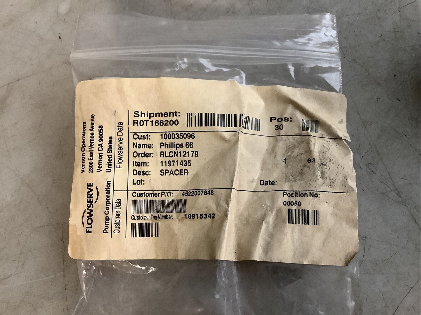 FLOWSERVE 11971435 SPACER 678