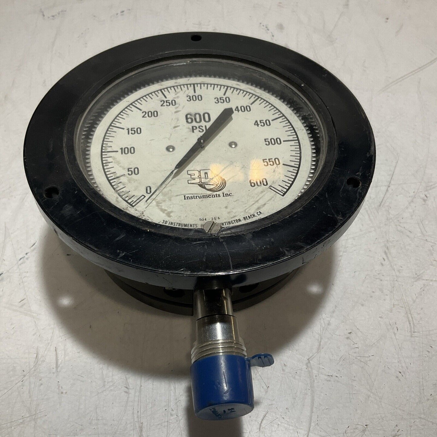 3D INSTRUMENTS INC. 25504-28C11 GAD PRESSURE GAUGE 0-600PSI 3/4IN 476-U3S