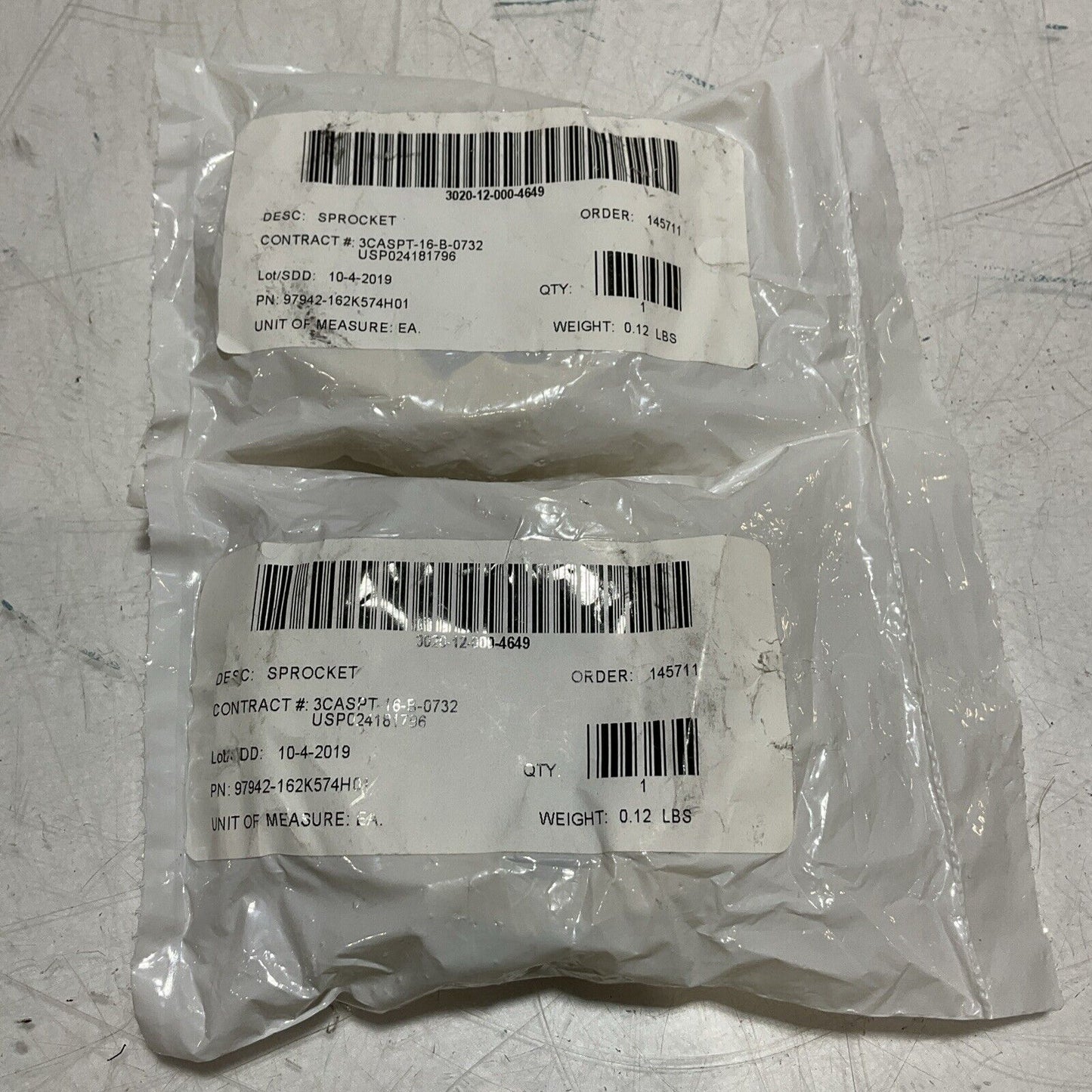 INTRALOX 97942-162K574H01 SPROCKET LOT OF 2 U3S