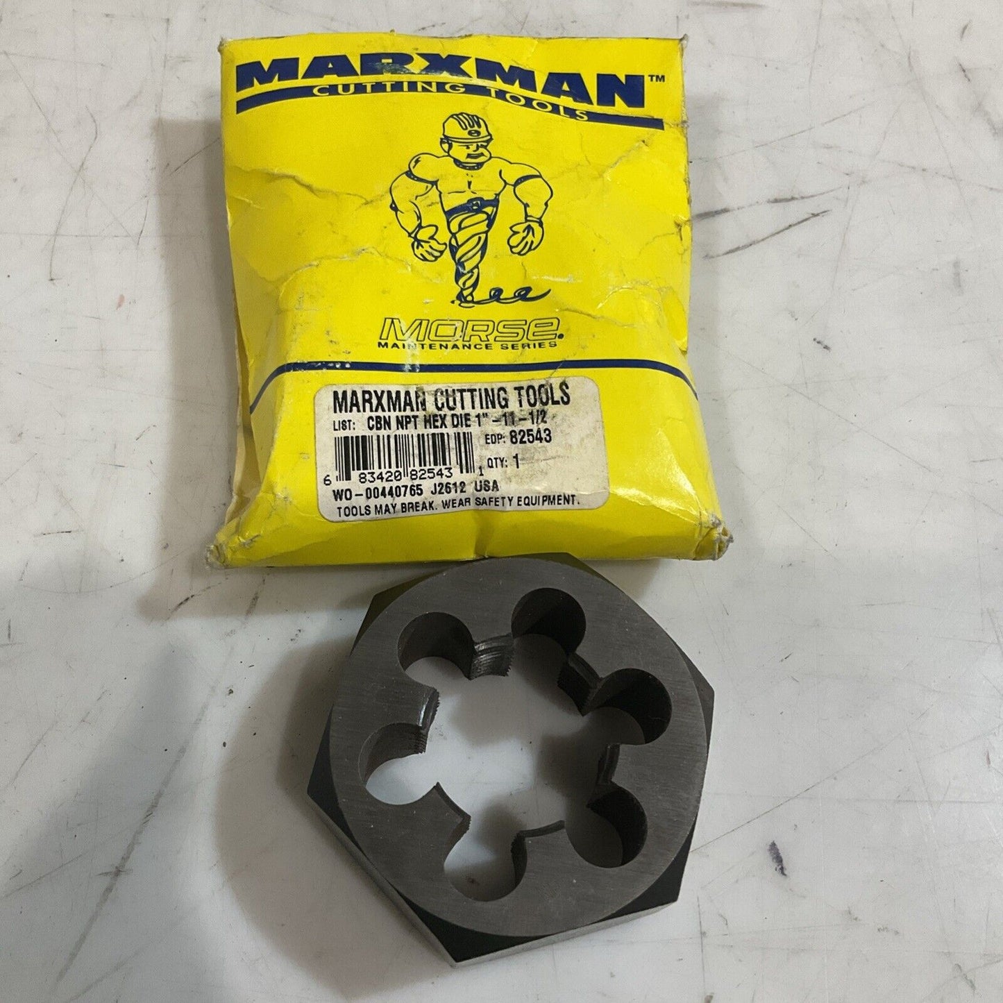 MARXMAN MORSE 82543 HEX DIE RETHREADING 1-11-1/2 NPT CAR 222-U3S