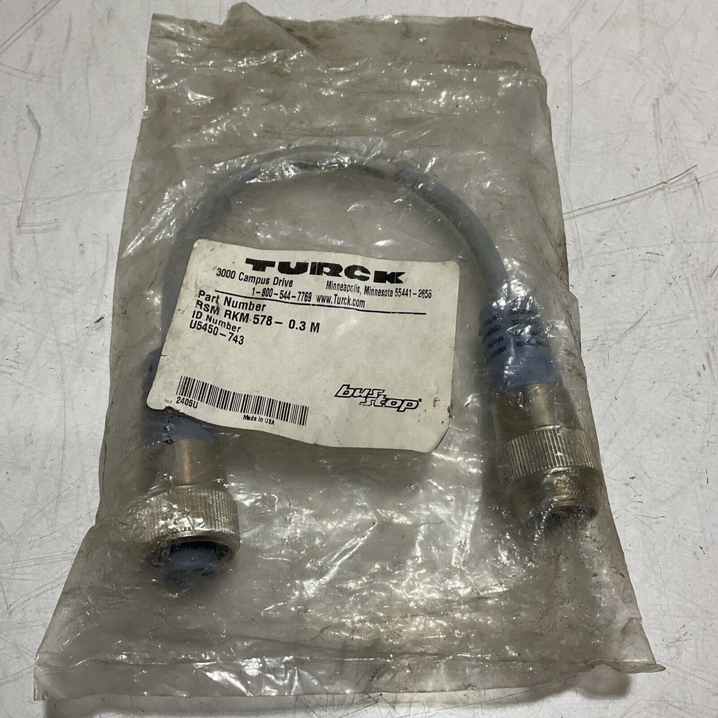 TURCK RSM-RKM 578-0.3M U5450-743 CABLE ASSEMBLY CORD SET U3S