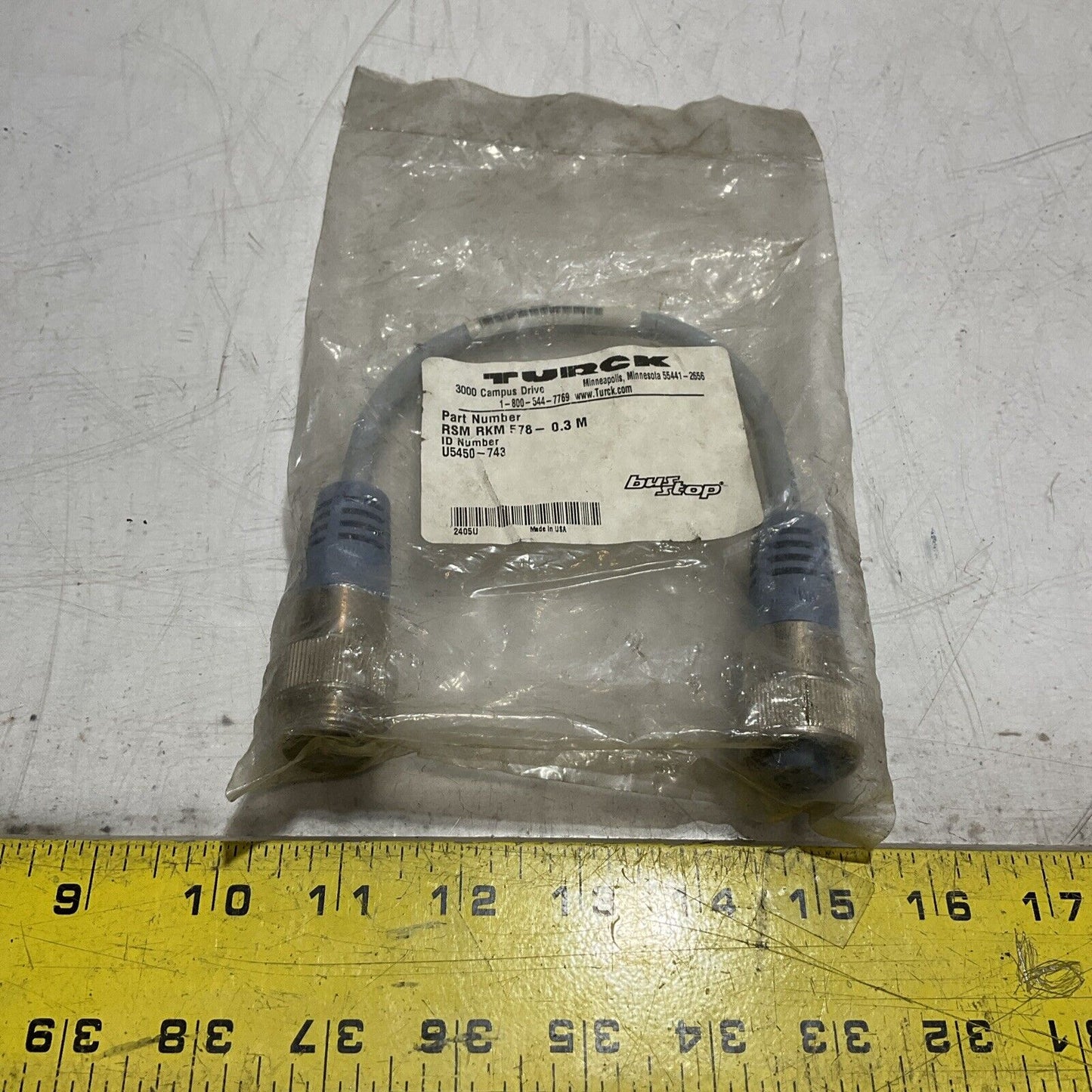 TURCK RSM-RKM 578-0.3M U5450-743 CABLE ASSEMBLY CORD SET U3S