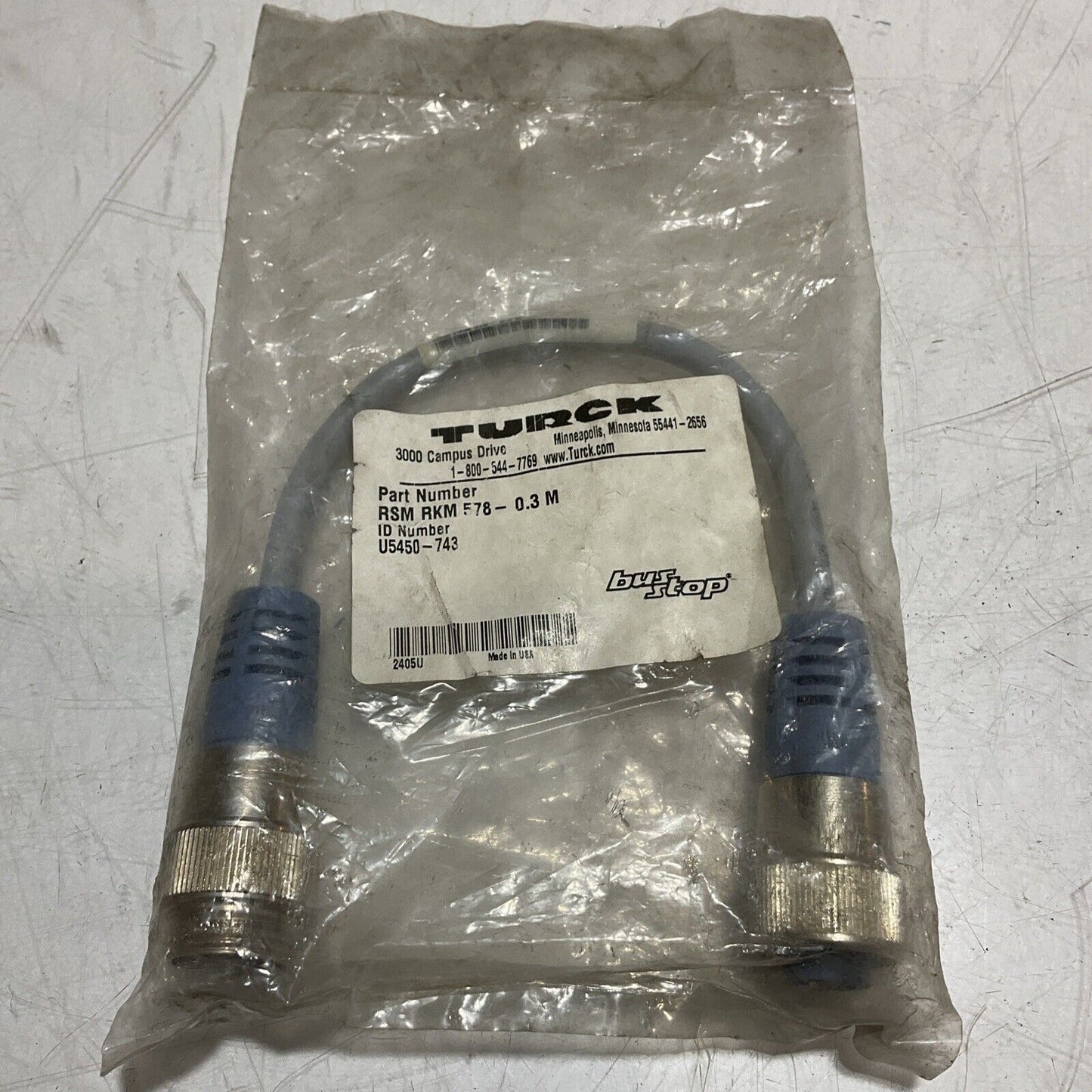 TURCK RSM-RKM 578-0.3M U5450-743 CABLE ASSEMBLY CORD SET U3S