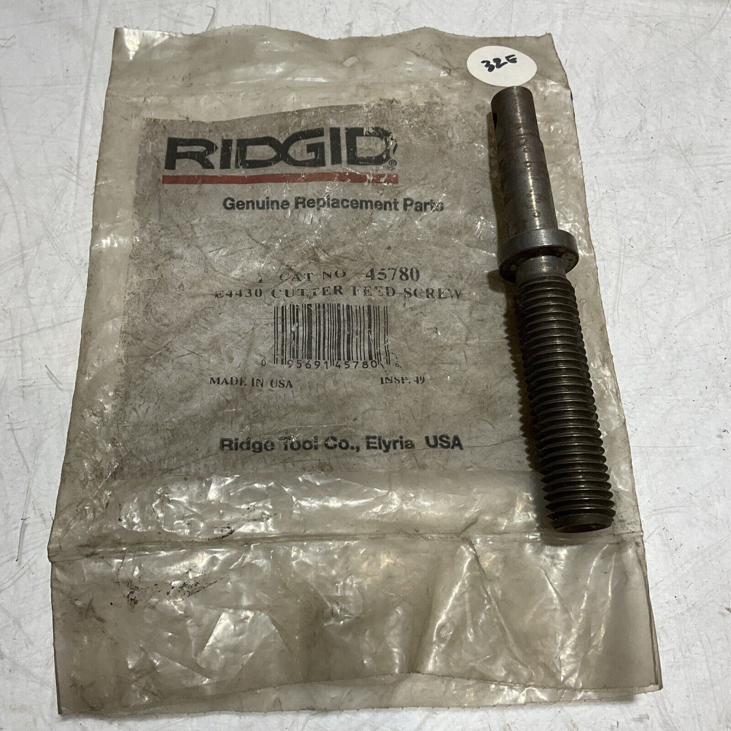 RIDGID 45780 E4430 CUTTER FEED SCREW 820 U3S
