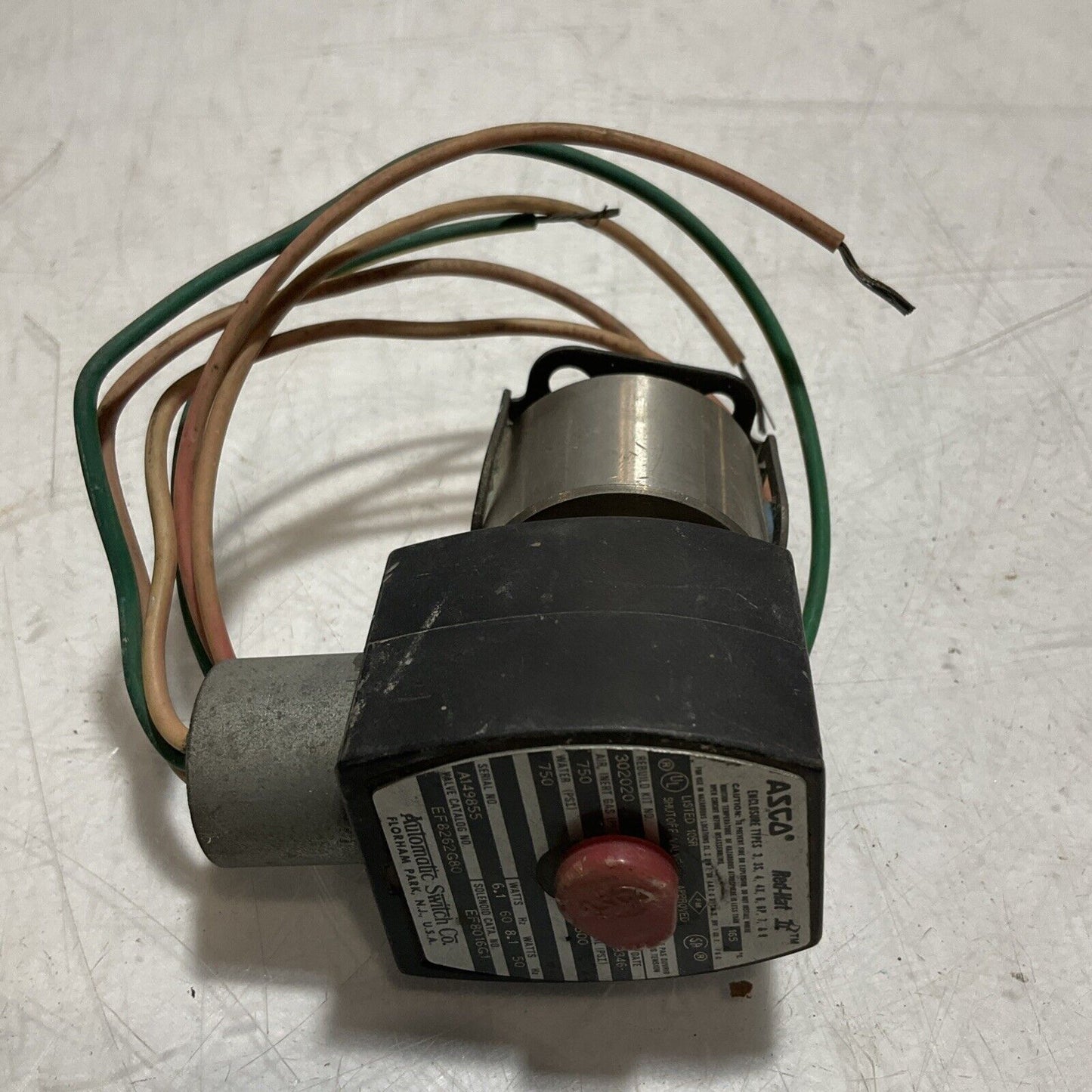 ASCO RED-HAT EF8262G80 SOLENOID AND AIR-CONTROLLED U3S