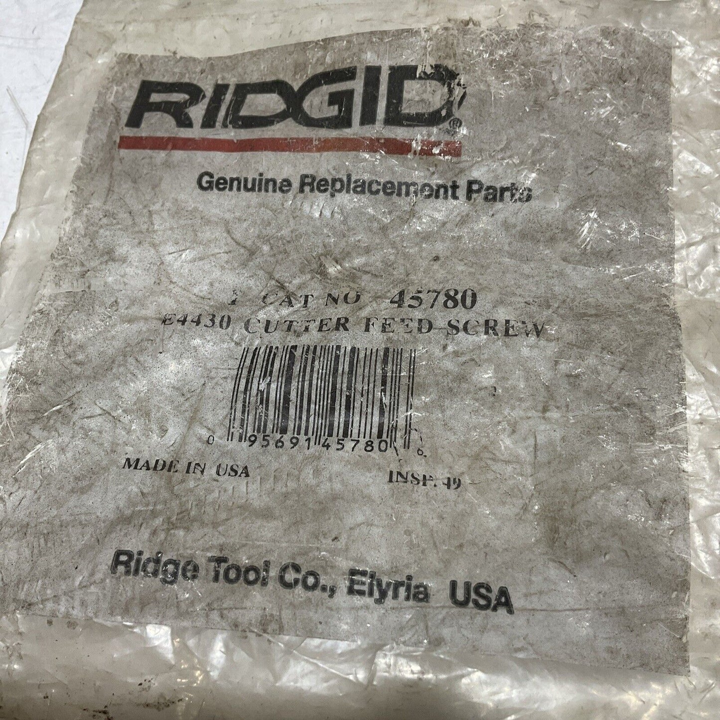 RIDGID 45780 E4430 CUTTER FEED SCREW 820 U3S