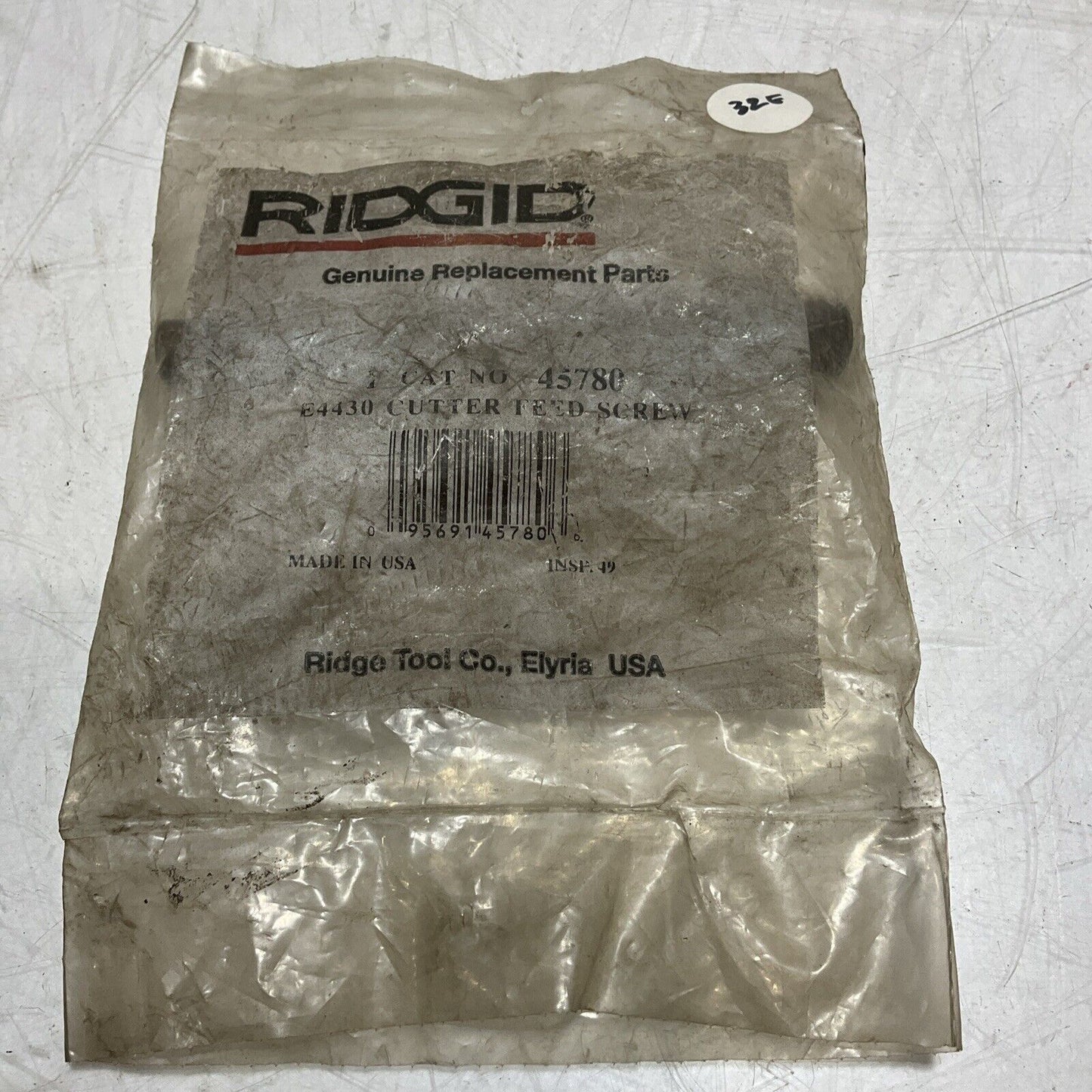 RIDGID 45780 E4430 CUTTER FEED SCREW 820 U3S