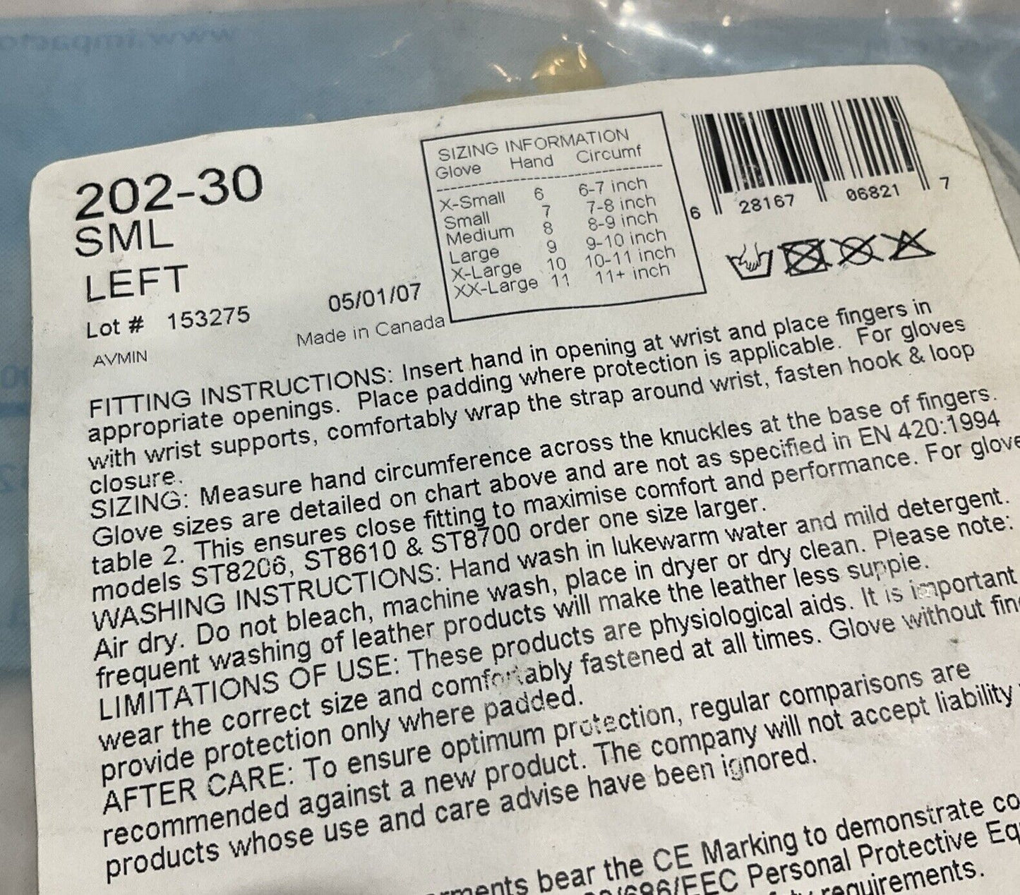IMPACTO 202-30 SML LEFT HAND SIZE SPECIALTY GLOVES LOT OF 3 U3S