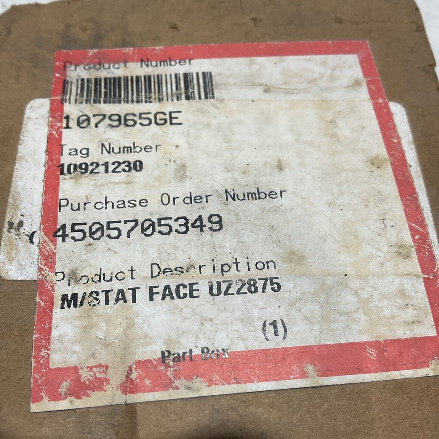 FLOWSERVE 107965GE CARBON A STAT FACE RING SEAL 678-U3S