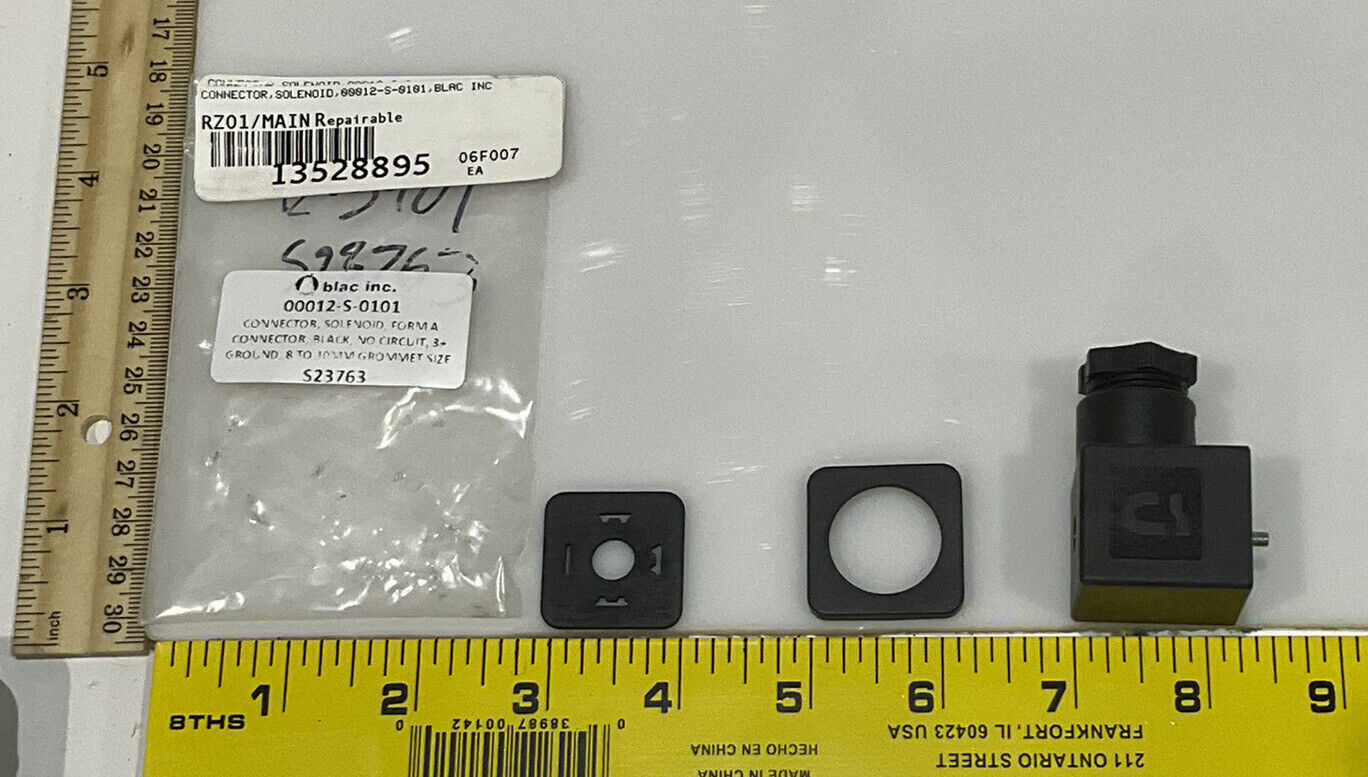 BLAC INC 00012-S-0101 SOLENOID CONNECTOR 8 TO 10 MM GROMET BLACK NO CIRCUIT 678