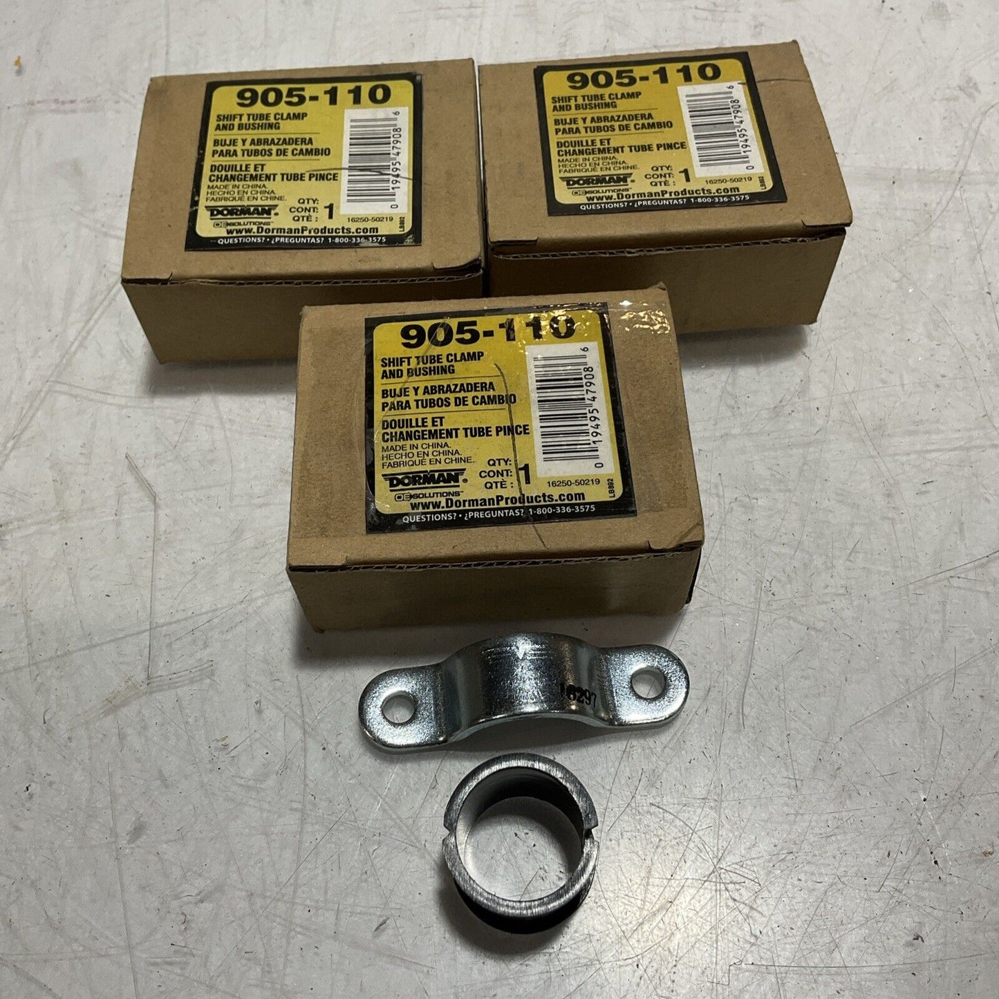 DORMAN 905-110 SHIFT TUBE CLAMP AND BUSHINGS LOT OF 3 476-U3S