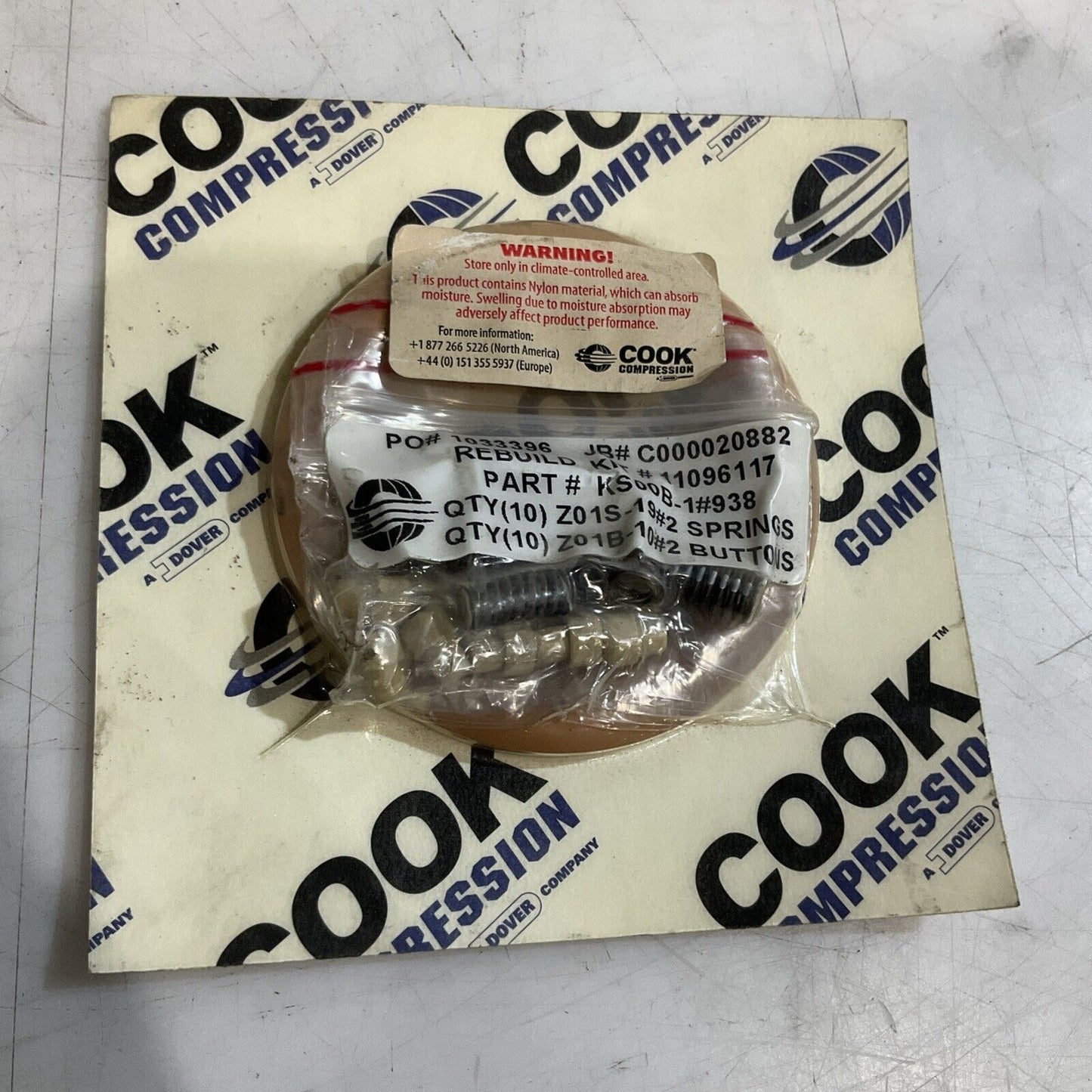 MANLEY REBUILD KIT KS00B-1#938 COOK COMPRESSORS 678-U3S