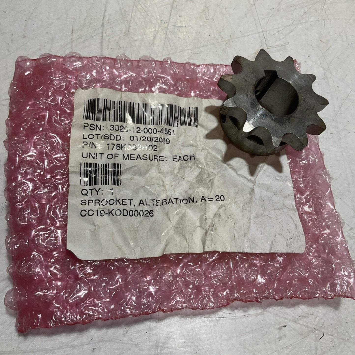 UNBRANDED 176K362H02 ROLLER CHAIN SPROCKET ALTERATION=20 SIZE 40L11 LOT OF 5 U3S