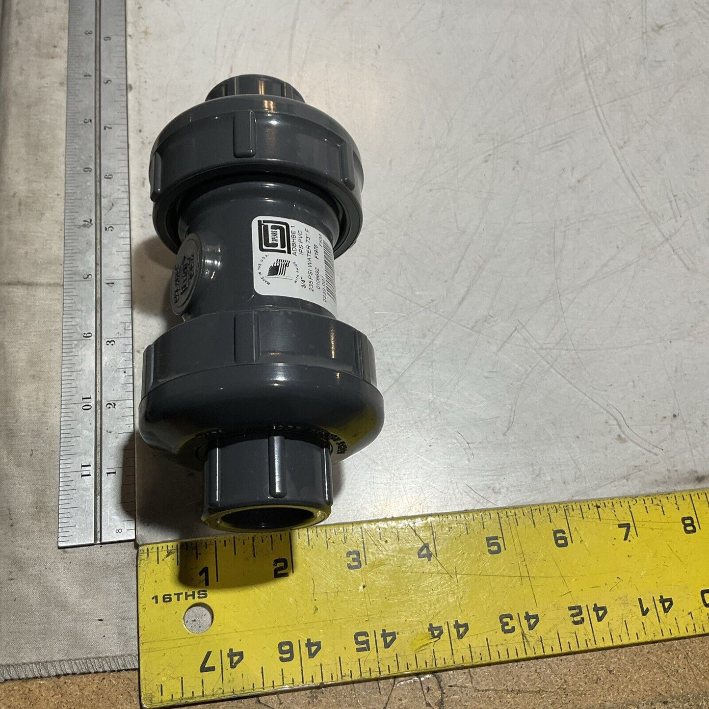 SPEARS 2239-007 TRUE UNION BALL CHECK VALVE SOCKET PVC 3/4” KFM O-RING 373-U3S