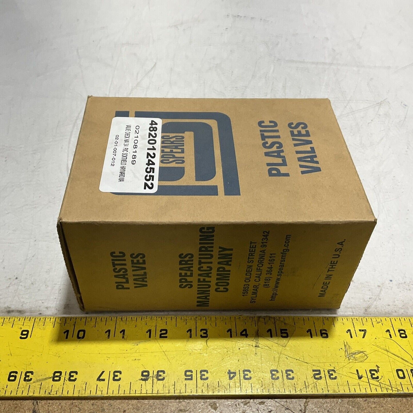 SPEARS 2239-007 TRUE UNION BALL CHECK VALVE SOCKET PVC 3/4” KFM O-RING 373-U3S