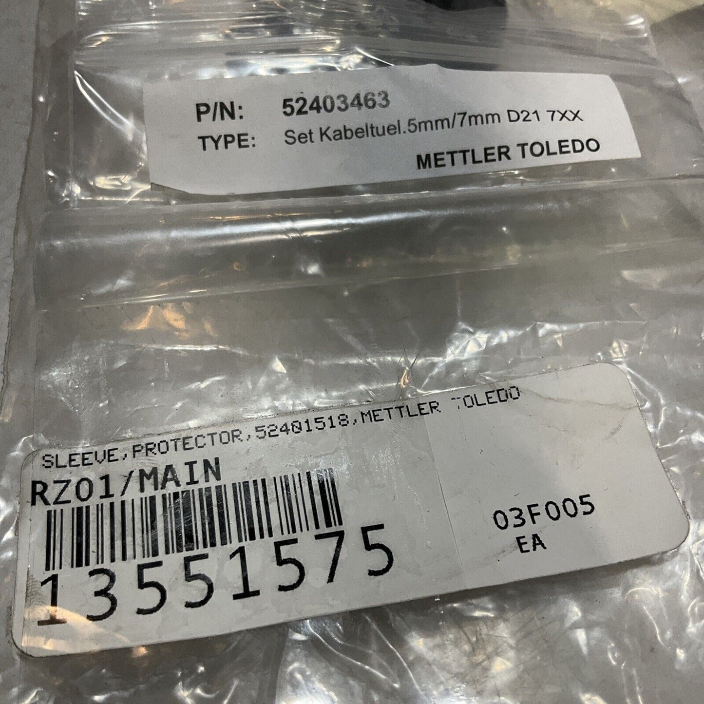 METTLER TOLEDO 52401518- 52403463 SLEEVE PROTECTOR SET KABELTUEL 5MM/7MM U3S