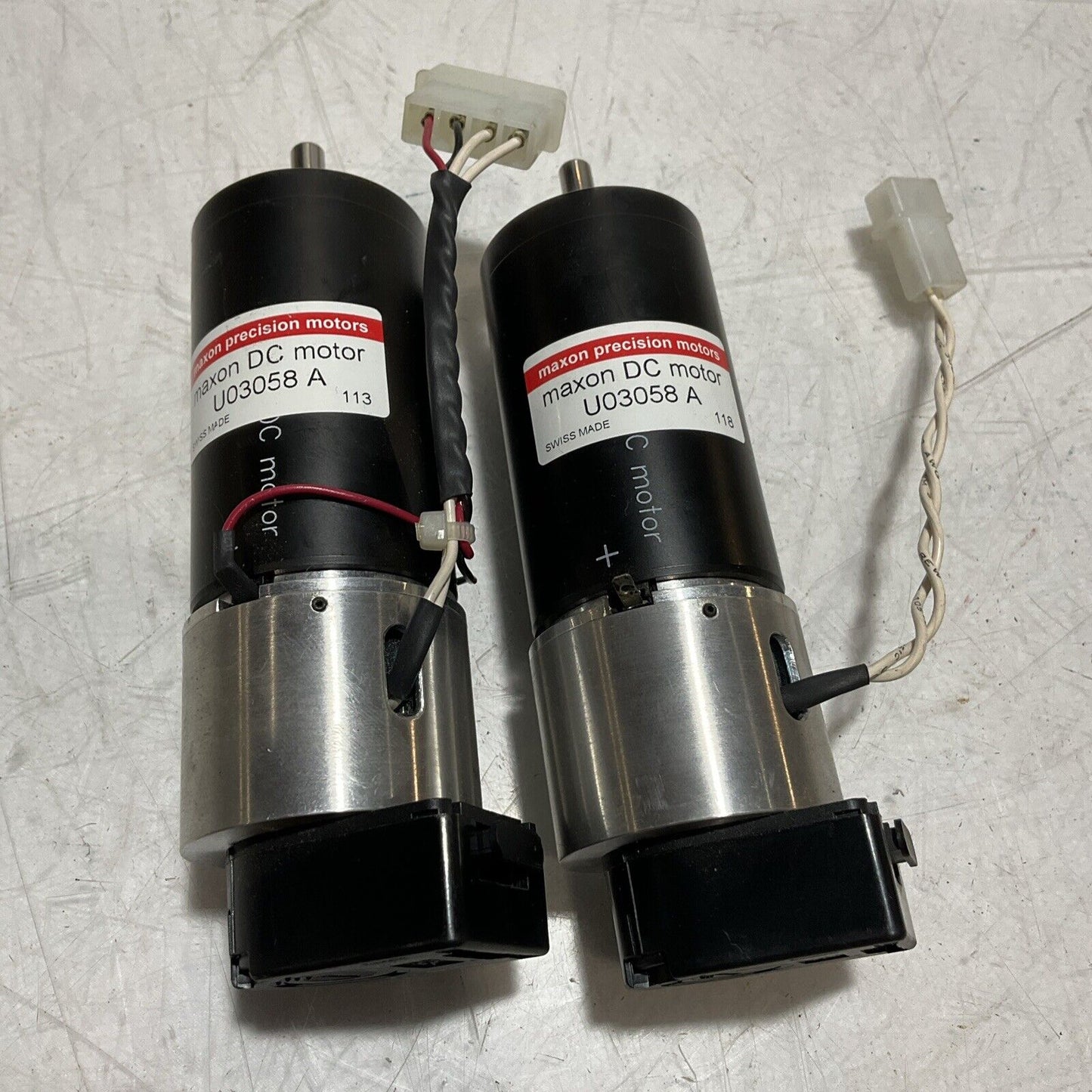 MAXON PRECISION U03058A DC MOTOR W/ HEDS-5540 A12 ENCODER LOT OF 2 U3S