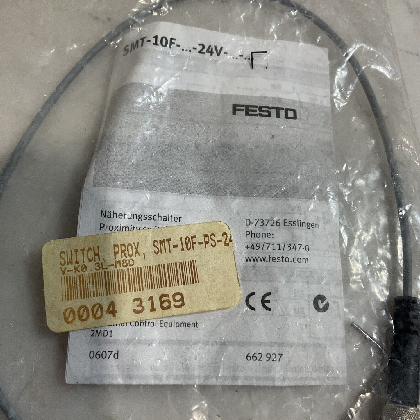 FESTO V-KO.3L-M8D PROXIMITY SWITCH SENSOR U3S