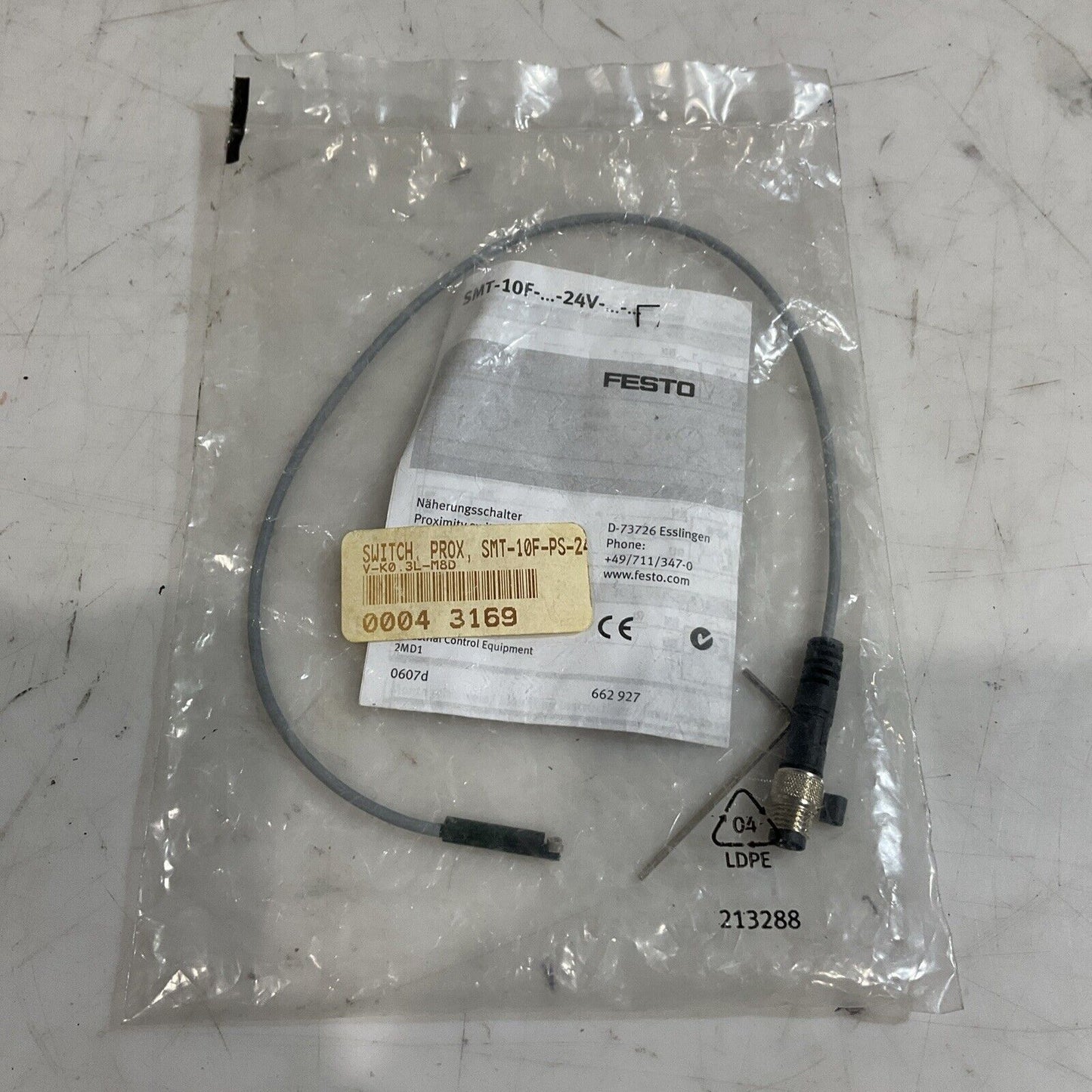 FESTO V-KO.3L-M8D PROXIMITY SWITCH SENSOR U3S