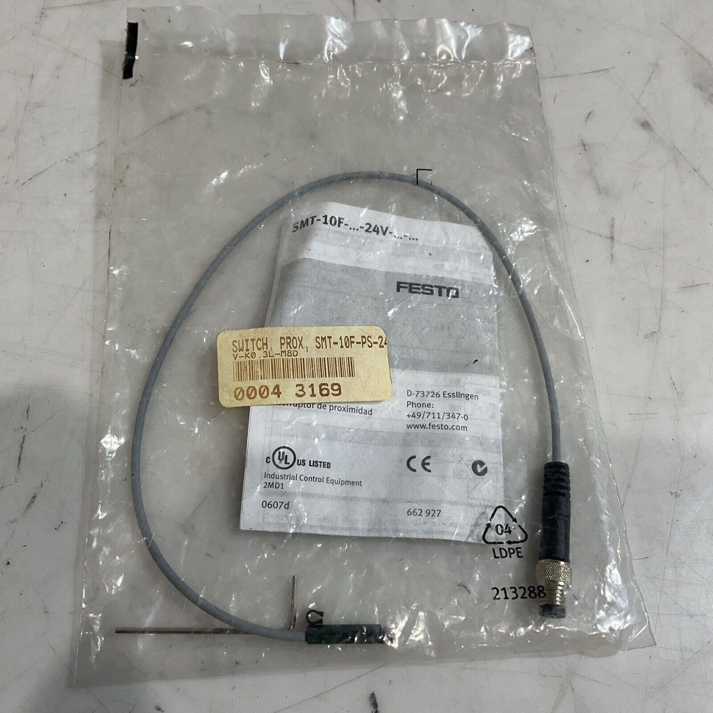 FESTO V-KO.3L-M8D PROXIMITY SWITCH SENSOR U3S