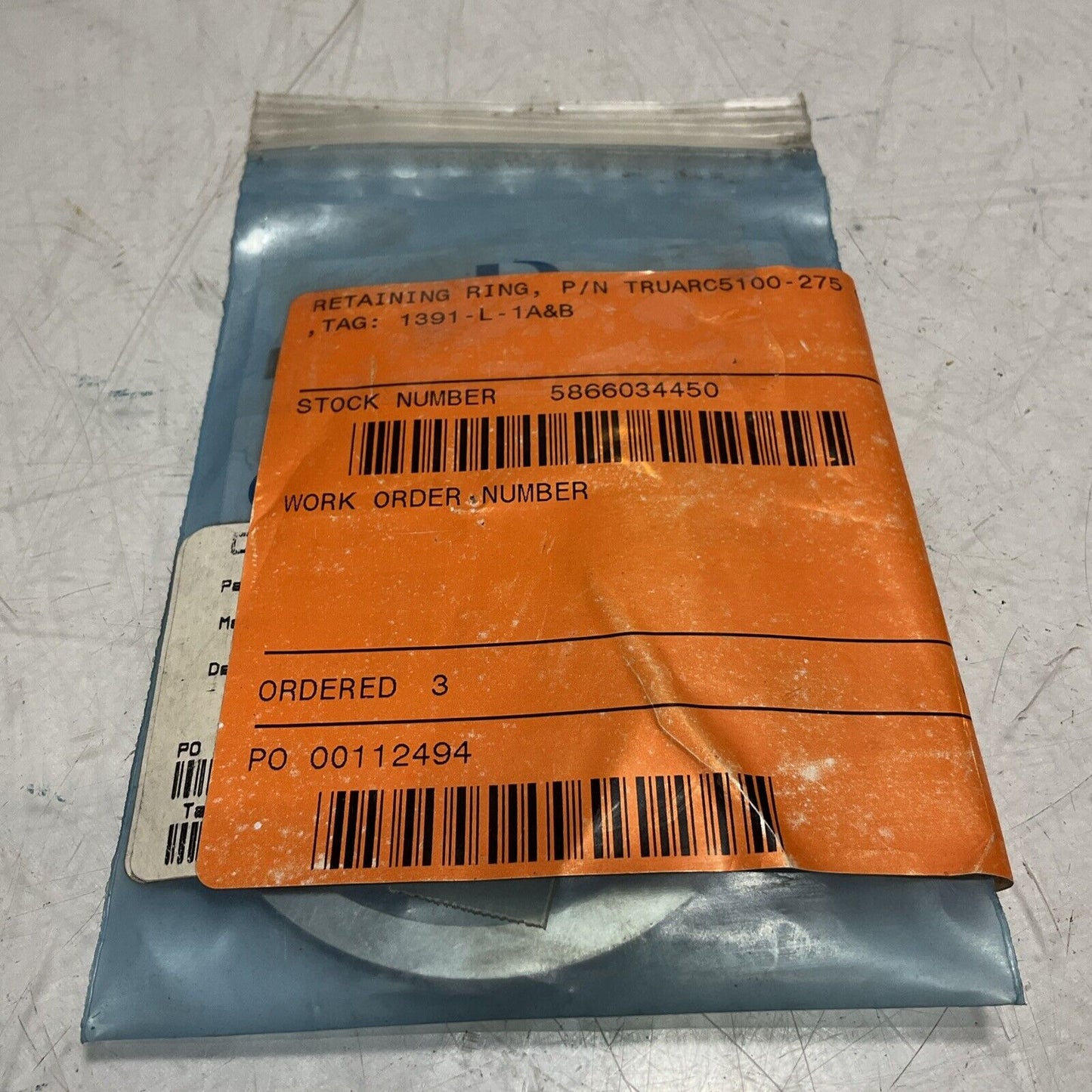 FLOWSERVE UNITED TRUARC5100-275 H 1391-L-1A&B RETAINING RING INGERSOLL 678-U3S