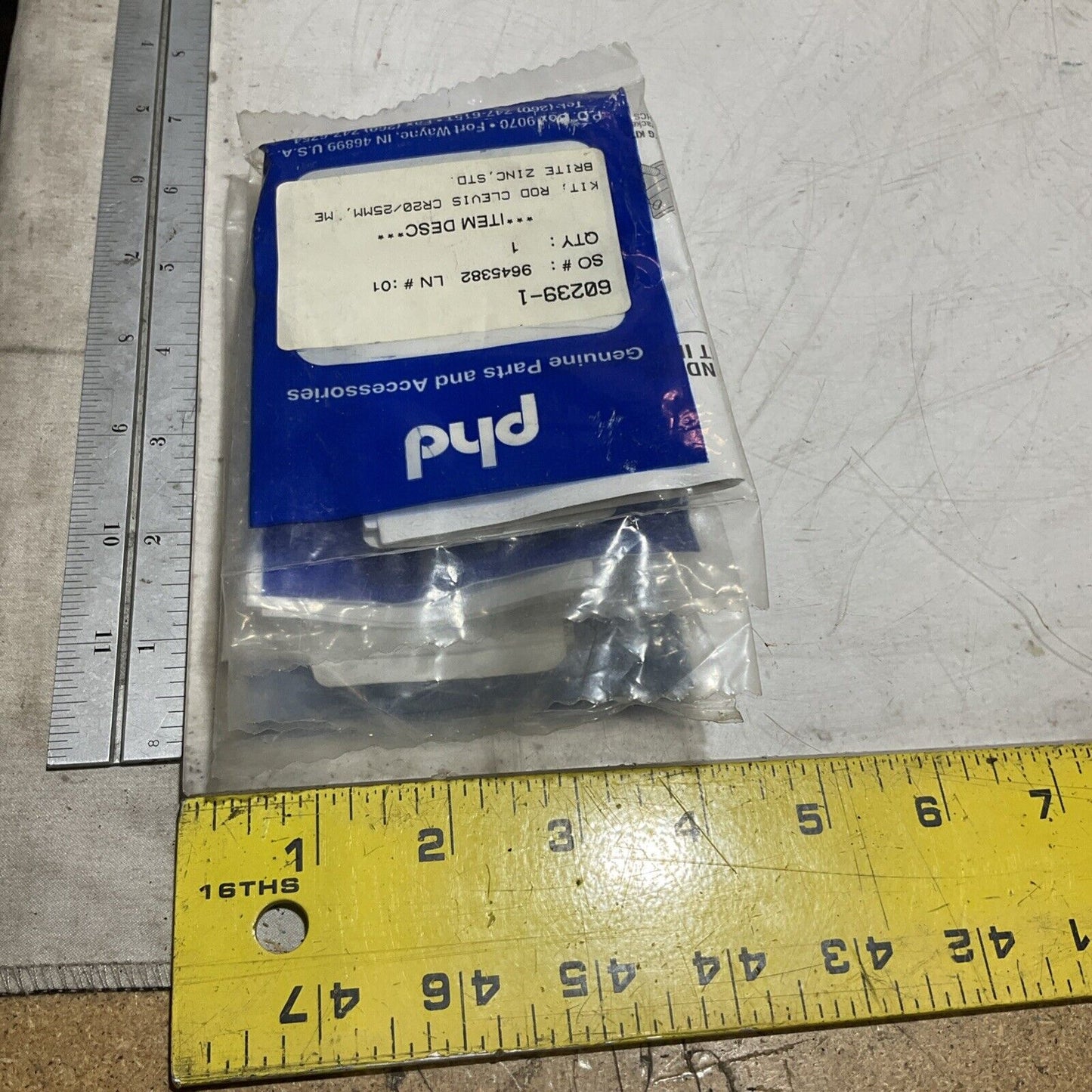 PHD 60239-1 - 9645382 ROD CLEVIS KIT CR20/25MM LOT OF 3 U3S