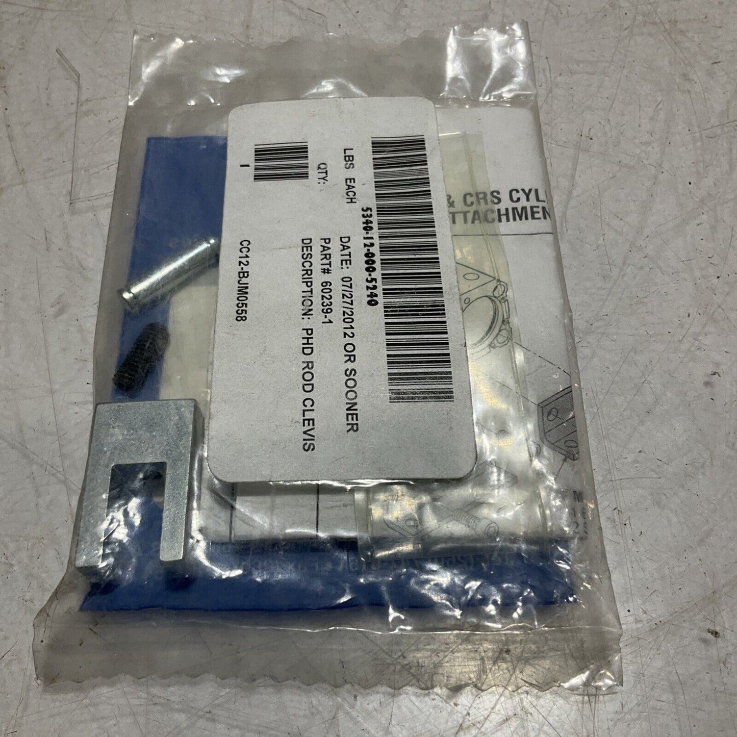 PHD 60239-1 - 9645382 ROD CLEVIS KIT CR20/25MM LOT OF 3 U3S