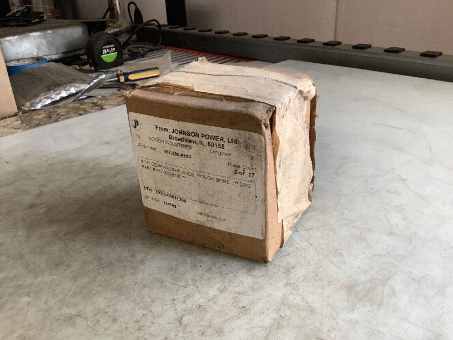 JOHNSON POWER 457-28-8100 COMPANION FLANGE SF41 ROUGH BORE 222