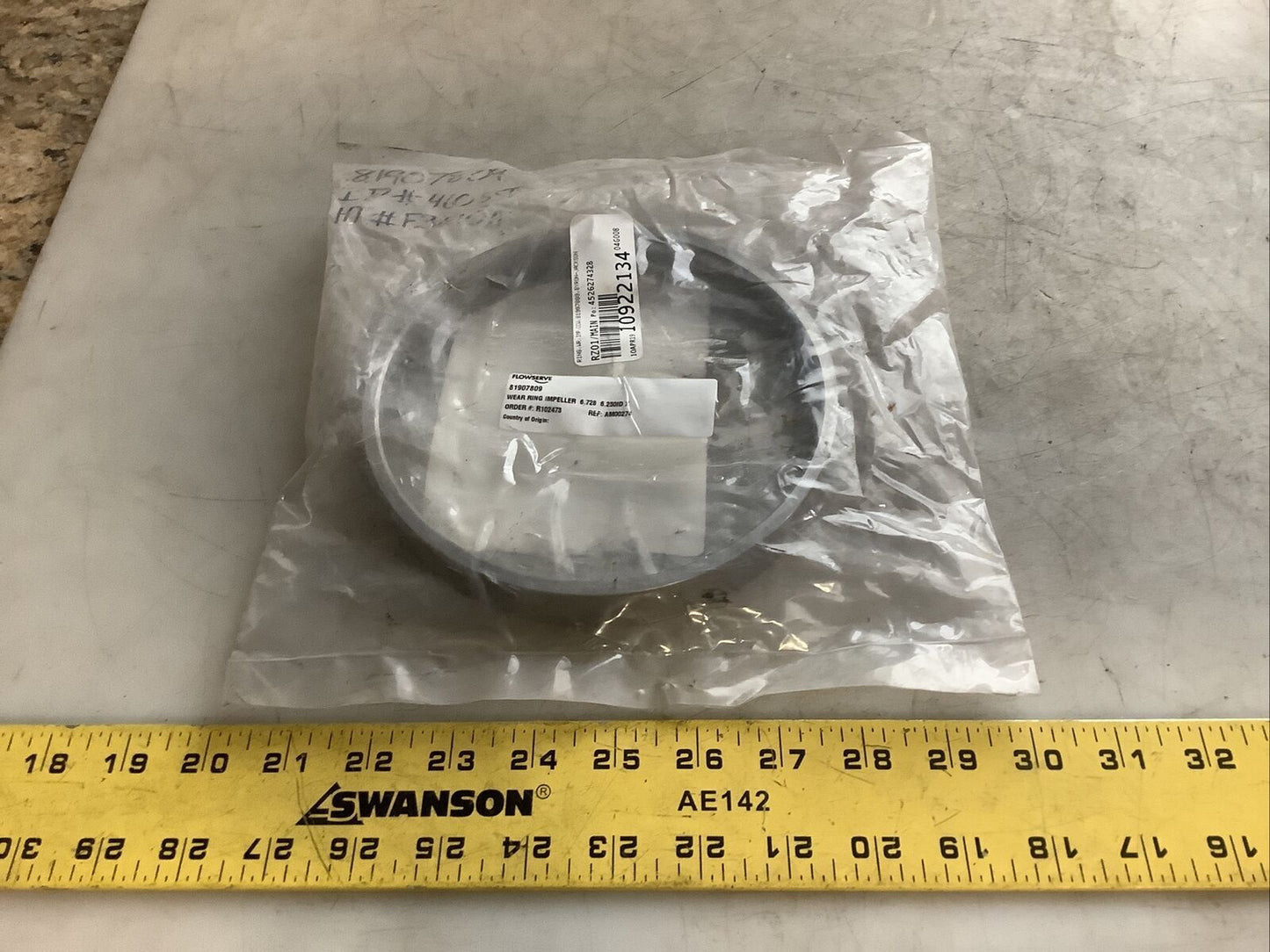 FLOWSERVE 81907809 IMPELLER WEAR RING 6.250IN X 6.728IN 678