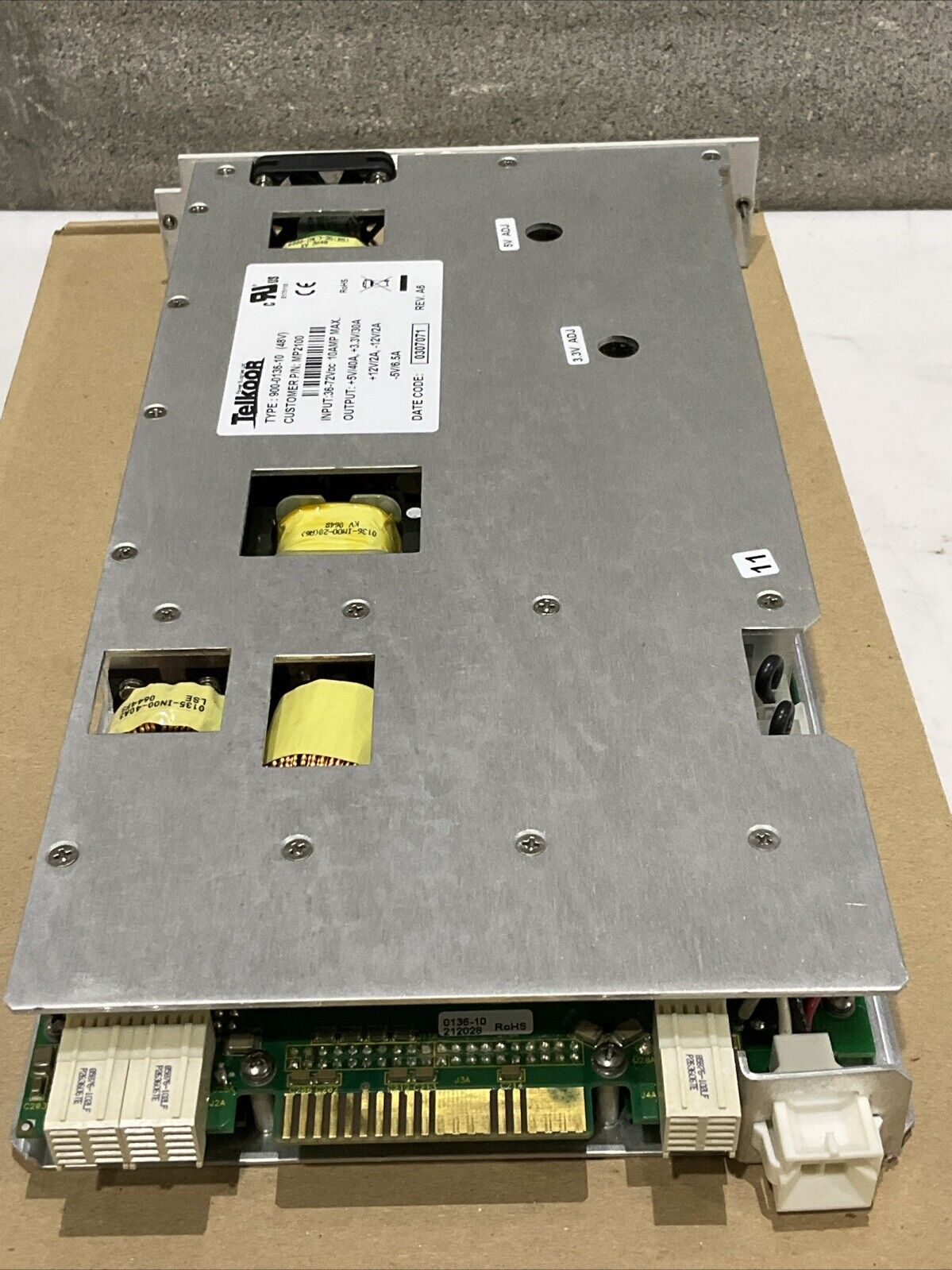 TELKOOR MP2100M 900-0136-10 MP-2100M-PS/48/C (A) POWER SUPPLY 48V T6Y