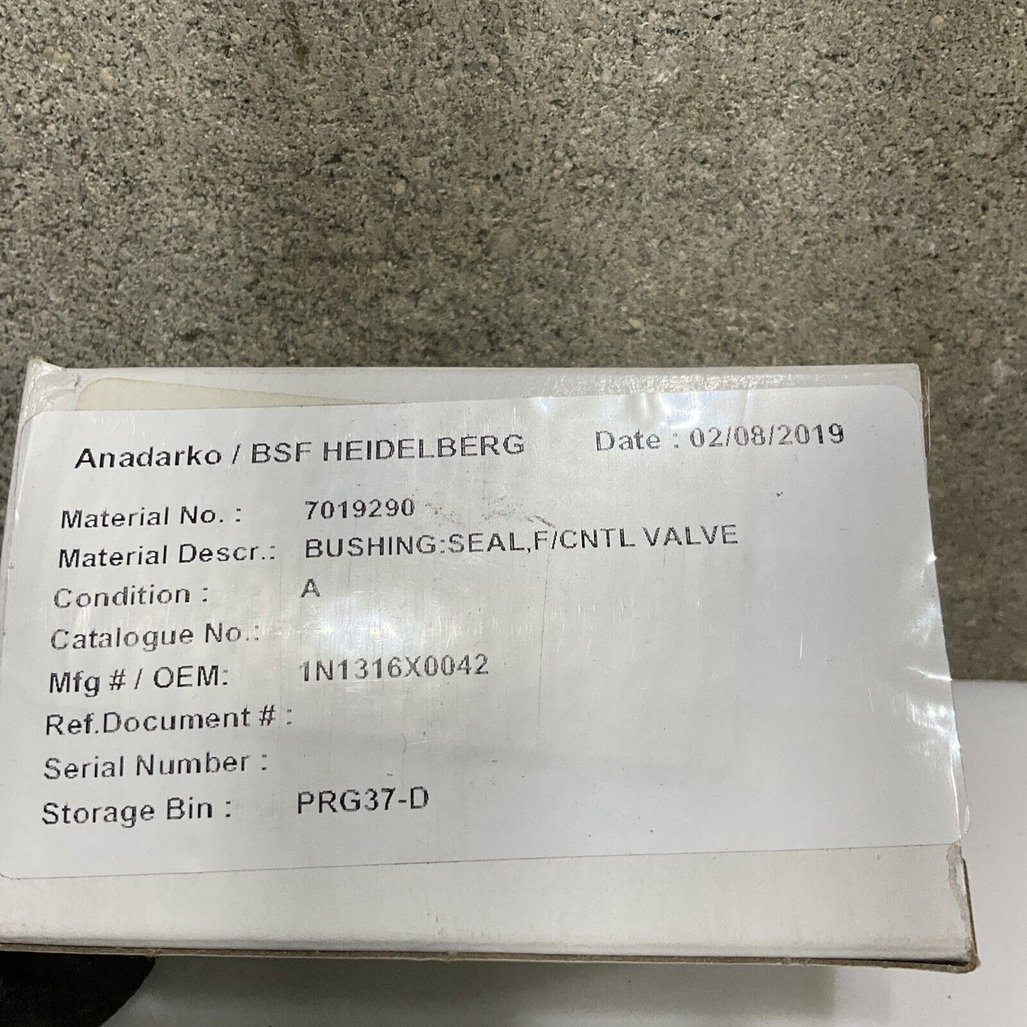 FISHER 1N1316X0042 BUSHING SEAL F/CNTL VALVE 603