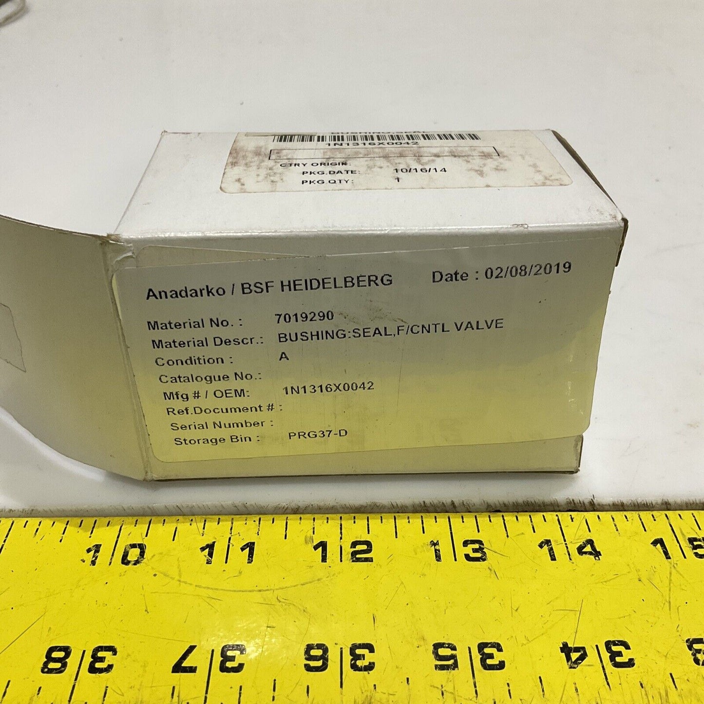 FISHER 1N1316X0042 BUSHING SEAL F/CNTL VALVE 603