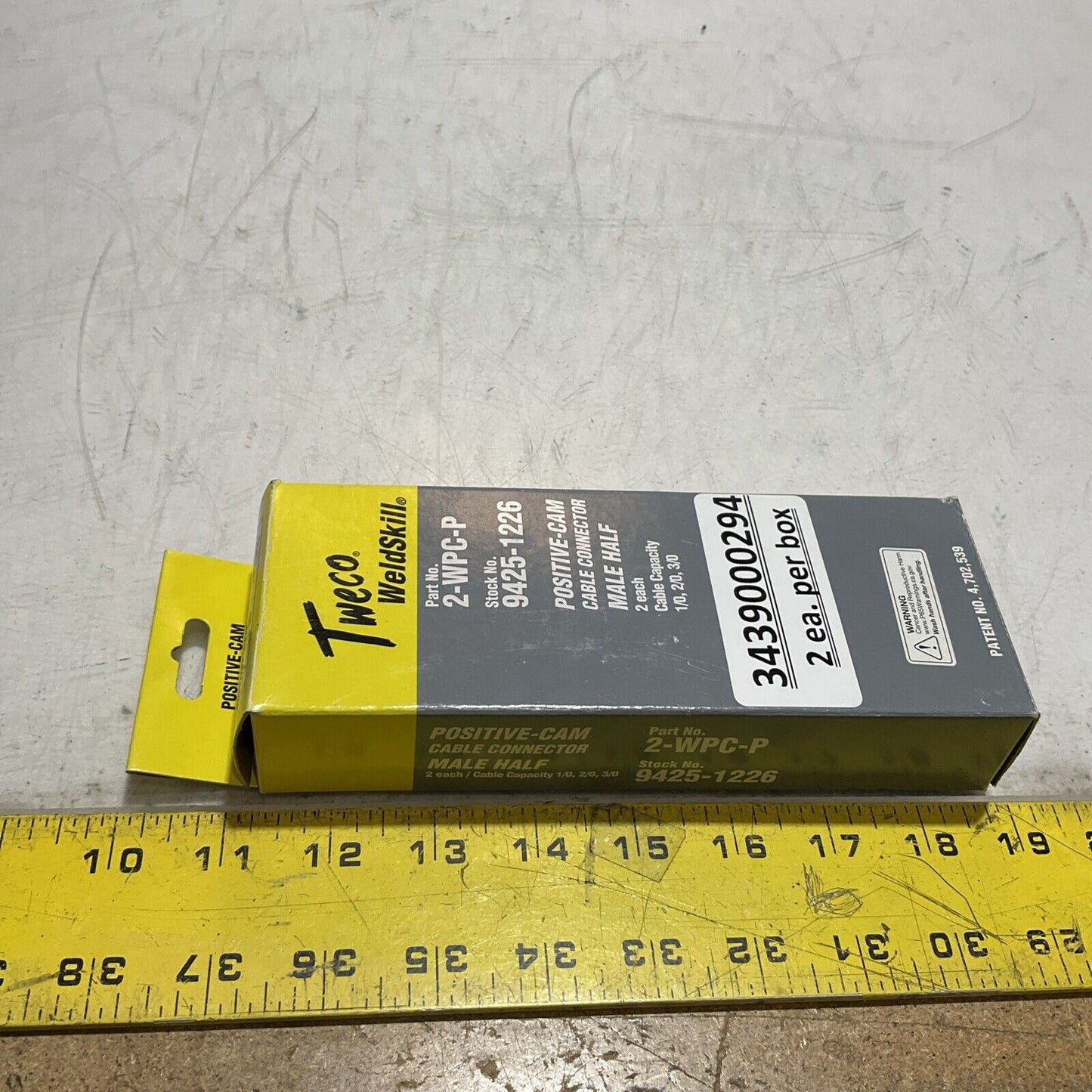 TWECO WELDSKILL 2-WPC-R POSITIVE-CAM CABLE CONNECTOR MALE HALF 373-U3S