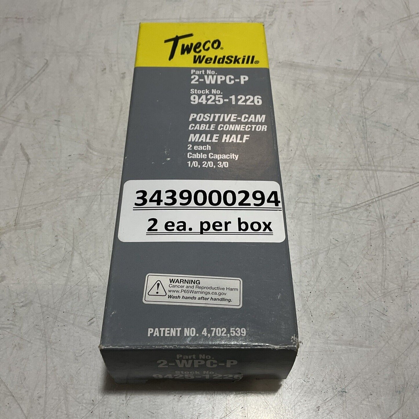 TWECO WELDSKILL 2-WPC-R POSITIVE-CAM CABLE CONNECTOR MALE HALF 373-U3S