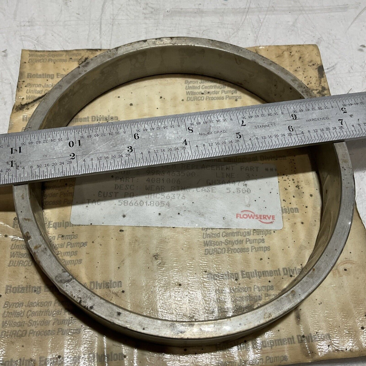FLOWSERVE 4081006 GH3A4477 WEAR RING CASE 5.500IN ID ROTATING EQUIPMENT 678-U3S