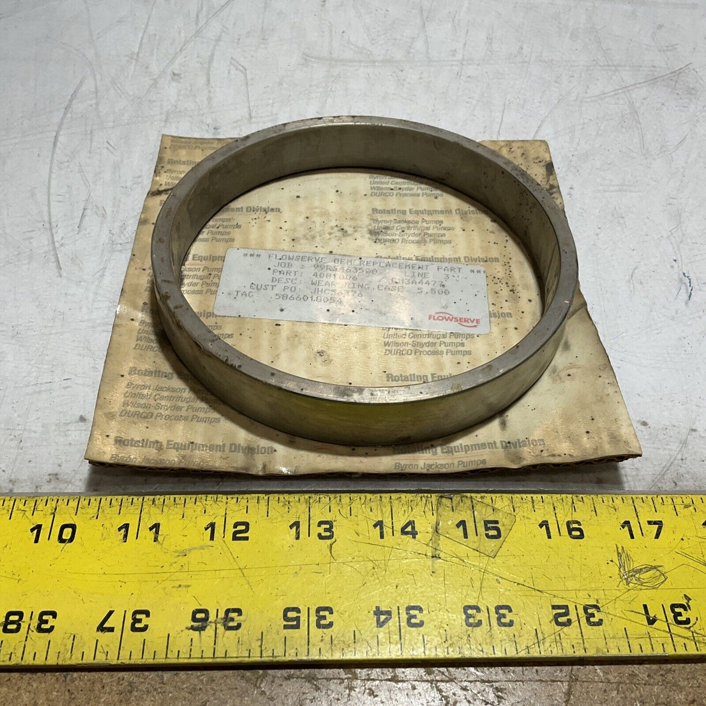 FLOWSERVE 4081006 GH3A4477 WEAR RING CASE 5.500IN ID ROTATING EQUIPMENT 678-U3S