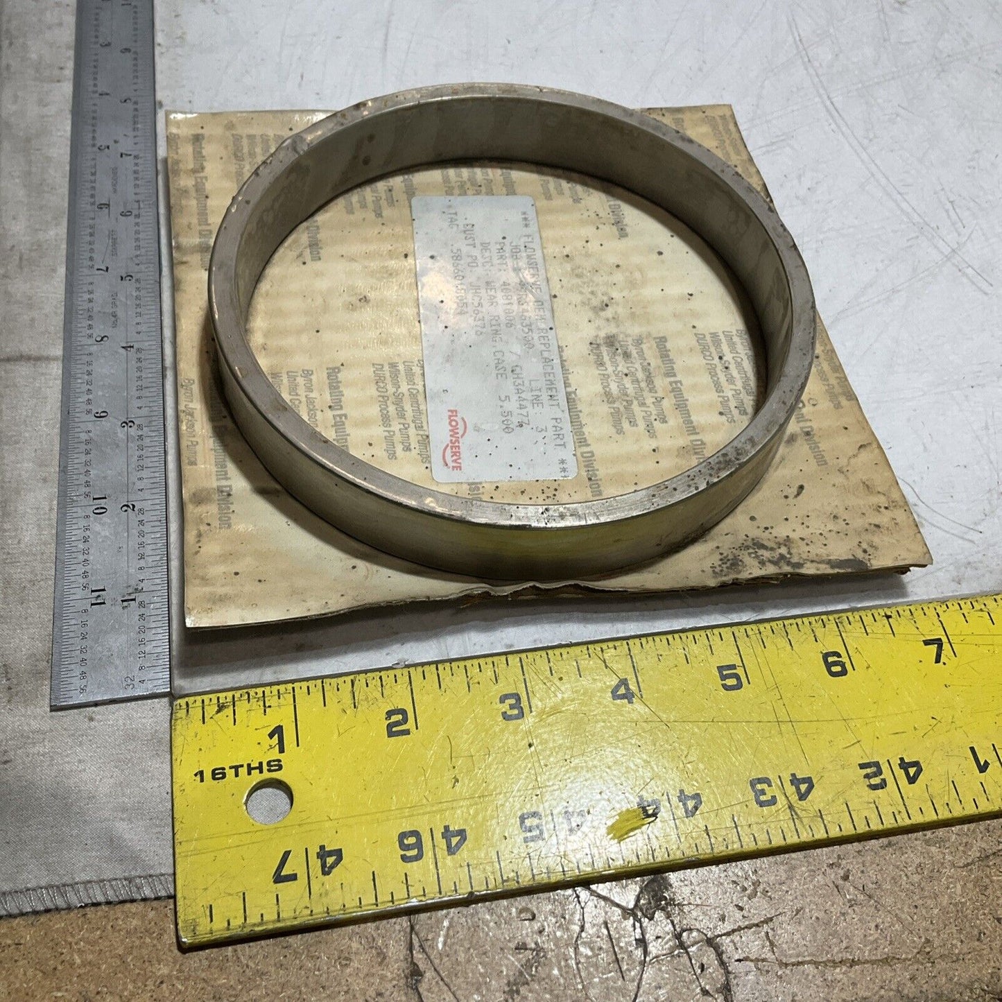 FLOWSERVE 4081006 GH3A4477 WEAR RING CASE 5.500IN ID ROTATING EQUIPMENT 678-U3S