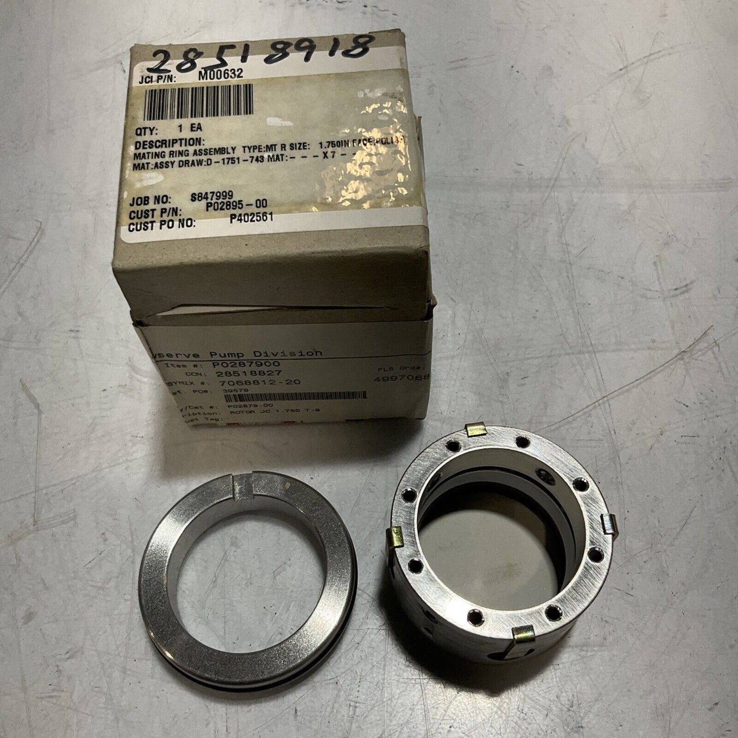 FLOWSERVE P0287900 ROTOR/M00632 P02895-00 PUMP DIVISION MATING RING ASSEMBLY 373