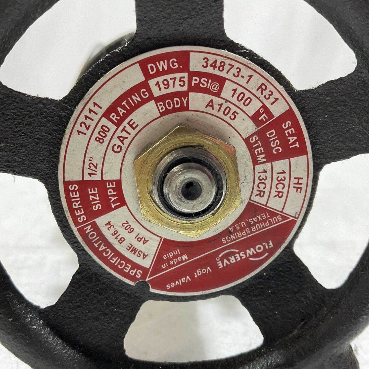 FLOWSERVE 34873-1 R31 GATE VALVE 13CR HF 1/2IN LOT OF 2 373-U3S