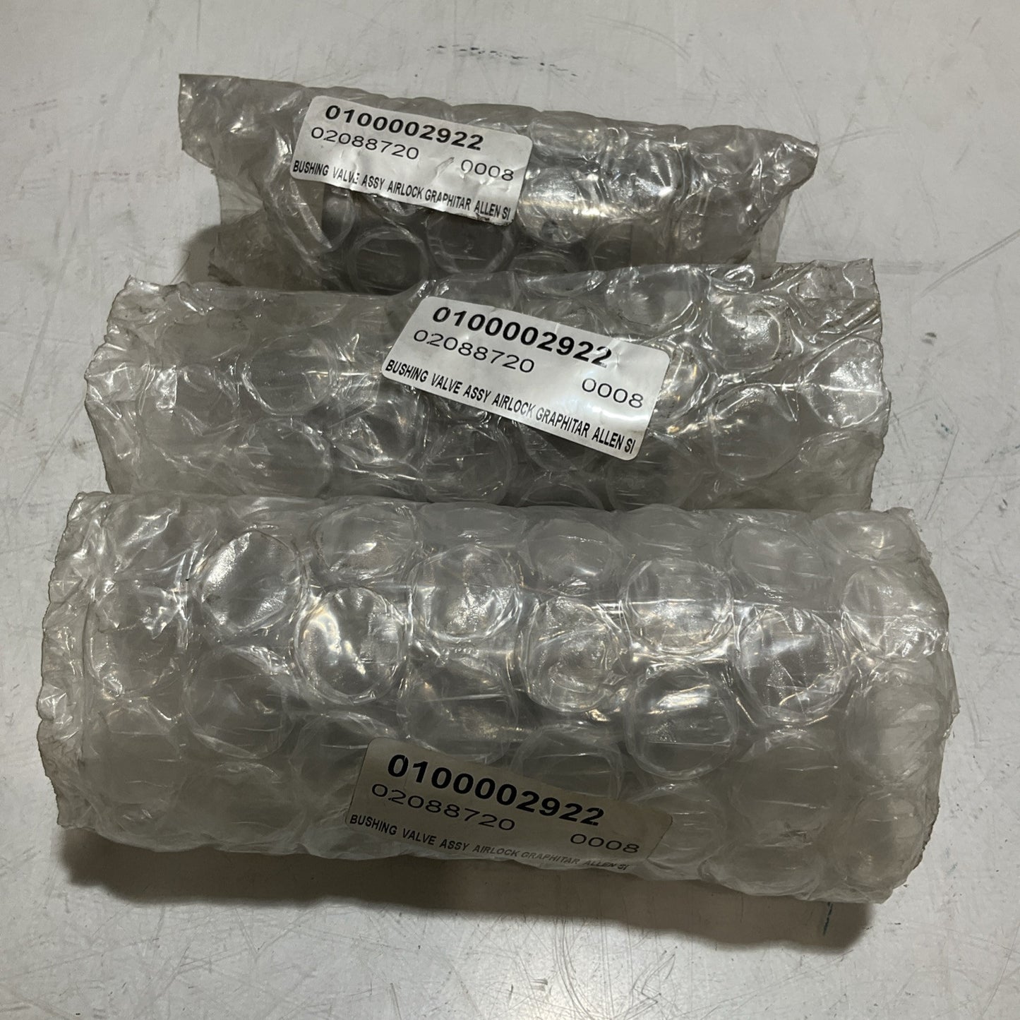 ALLEN SHERMAN HOFF A-15657 AIRLOCK GRAPHITAR BUSHING VALVE LOT OF 3 373-U3S