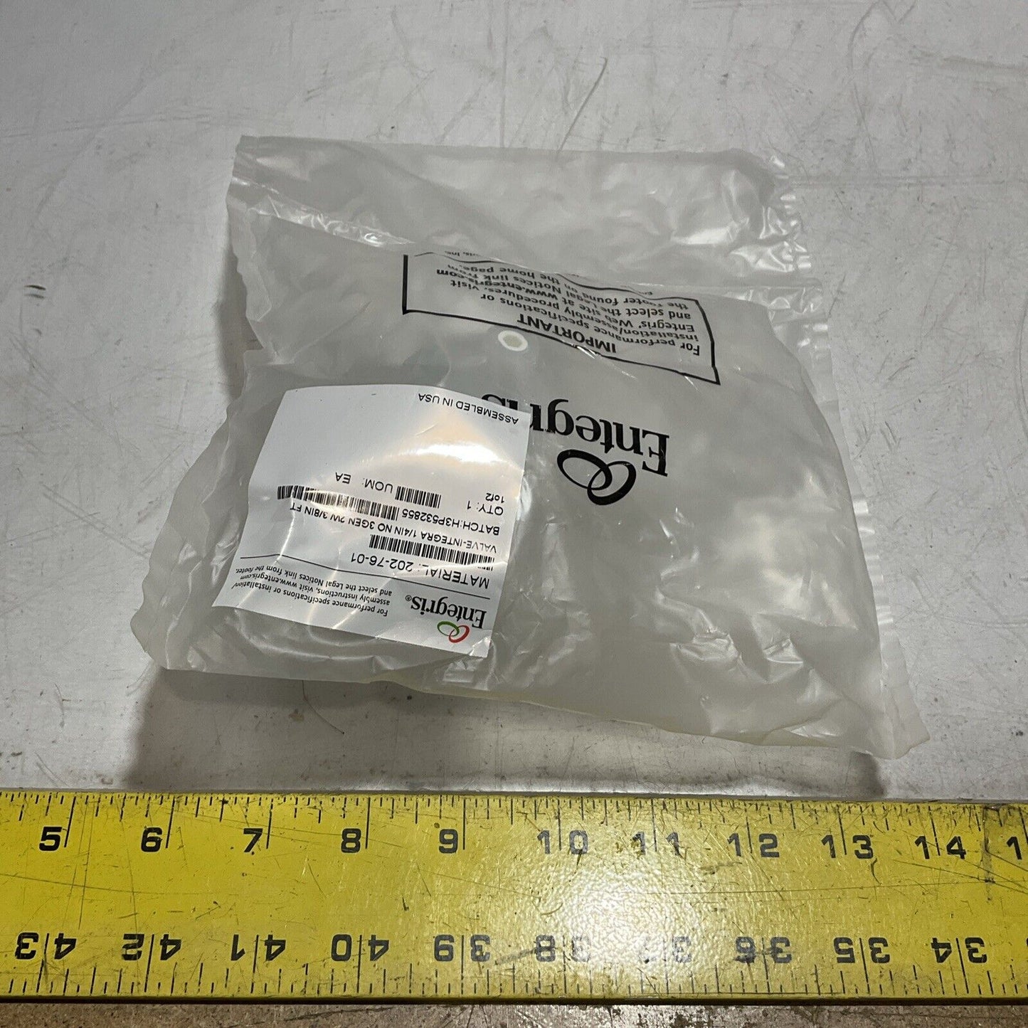 ENTEGRIS  202-76-01  VALVE-INTEGRA 1/4IN PNEMATICALLY  OPERATED  DIAPHRAGM  U3S