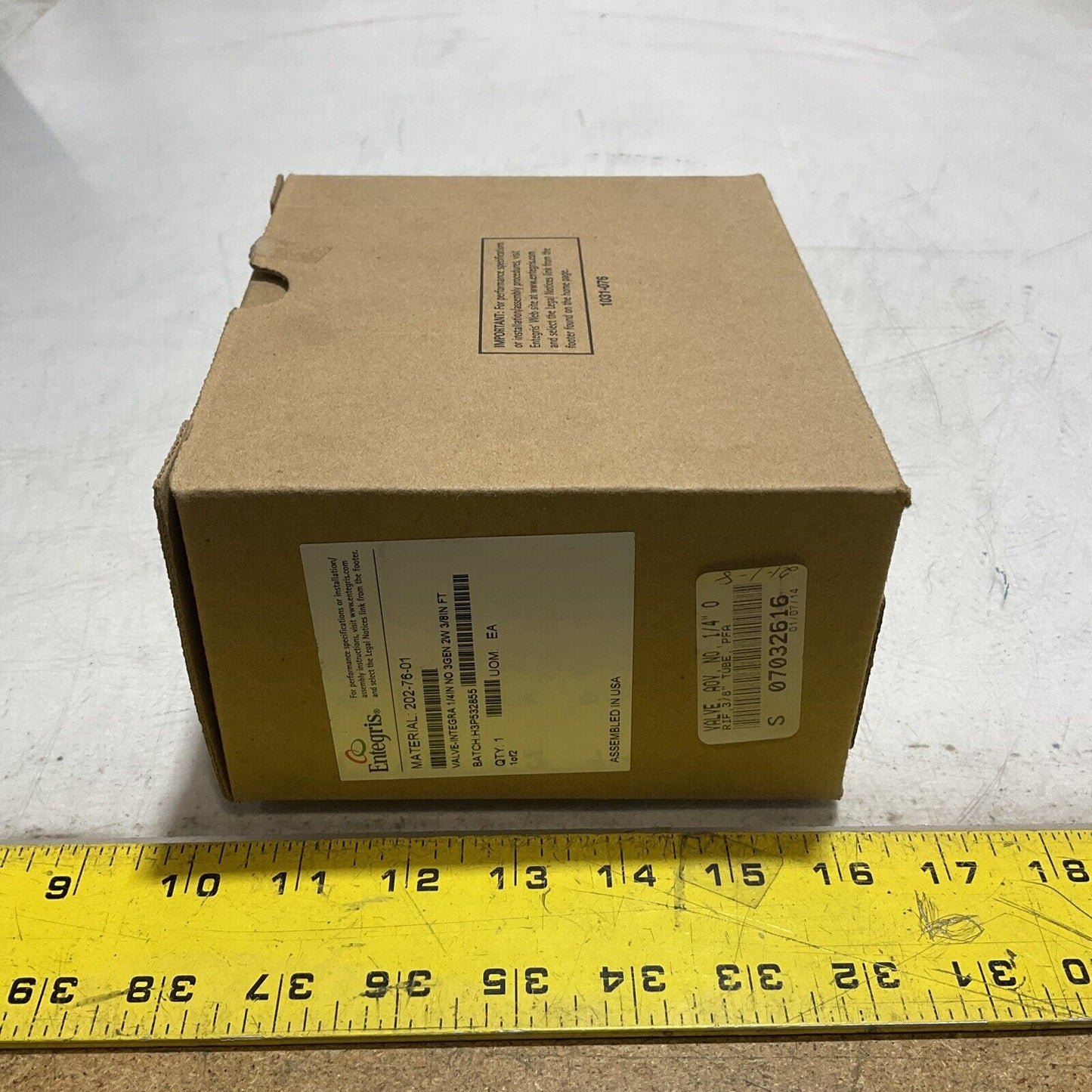 ENTEGRIS  202-76-01  VALVE-INTEGRA 1/4IN PNEMATICALLY  OPERATED  DIAPHRAGM  U3S