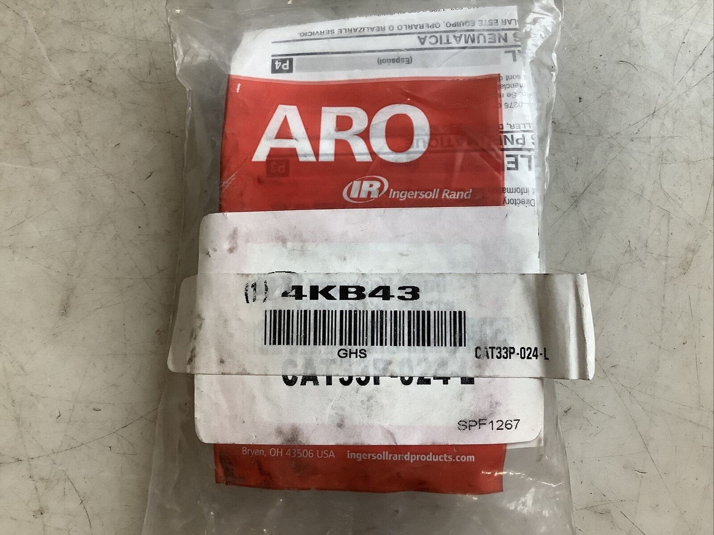 ARO INGERSOLL RAND 4KB43 CAT33P-024-L SOLENOID VALVE 476