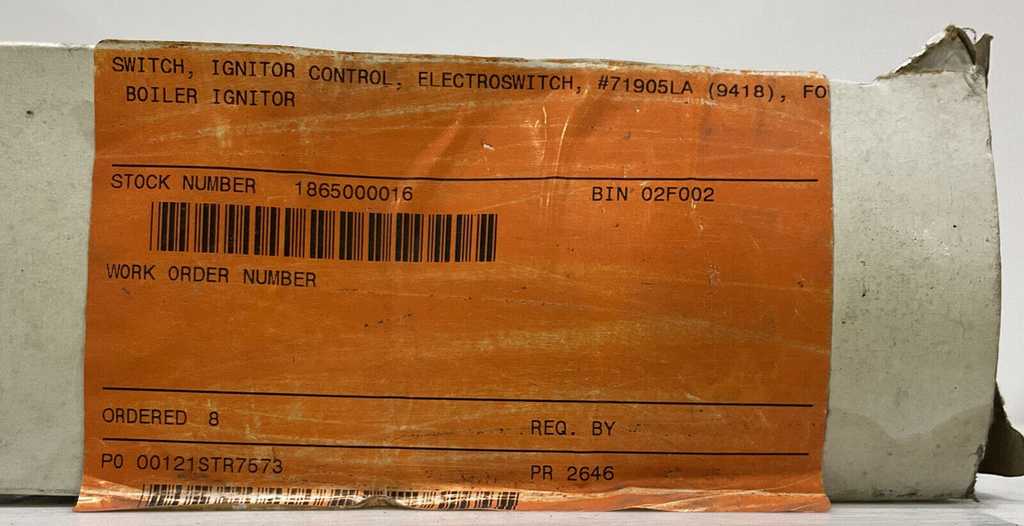 ELECTROSWITCH 71905LA 9418 BOILER IGNITOR CONTROL SWITCH