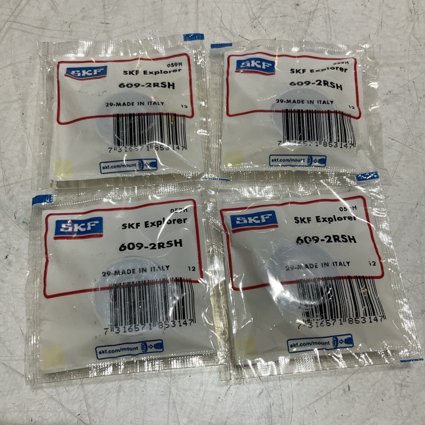 SKF  609-2RSH DEEP GROOVE BALL  BEARING SEAL LOT OF  4 U3S