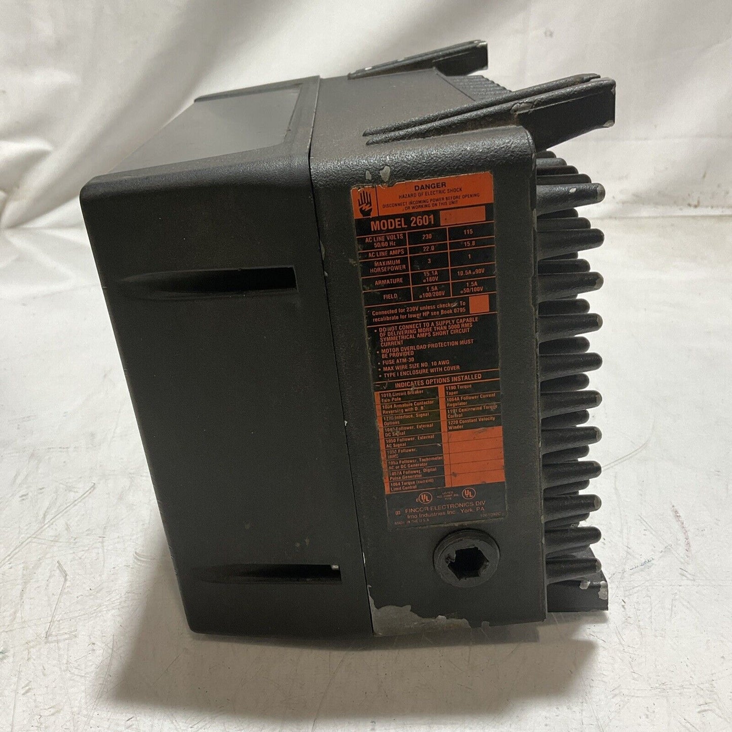 FINCOR 2600 DC MOTOR CONTROL 230/115V 50/60HZ RM6 U3S