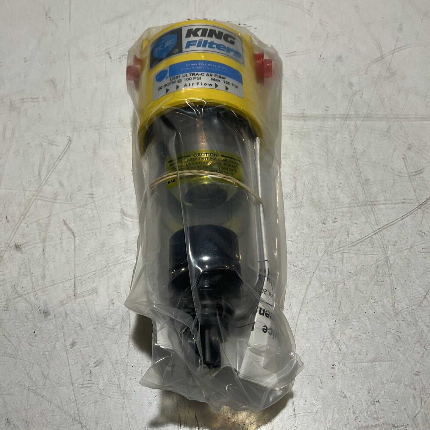 KING ENGINEERING U201 ULTRA-C FILTER 20SCFM SINGLE CART AUTO 373