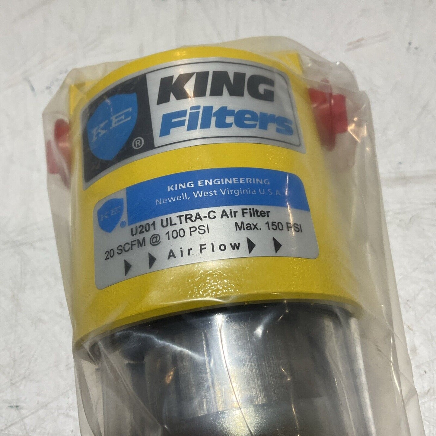 KING ENGINEERING U201 ULTRA-C FILTER 20SCFM SINGLE CART AUTO 373