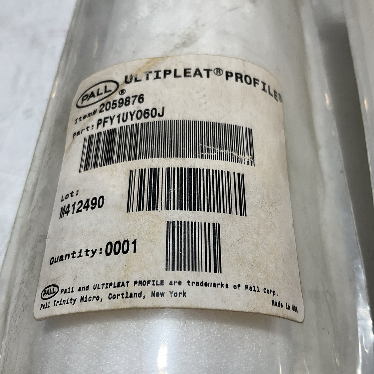 PALL ULTIPLEAT PROFILE PFY1UY060J MICRON FILTER ELEMENT LOT OF 2 U3S