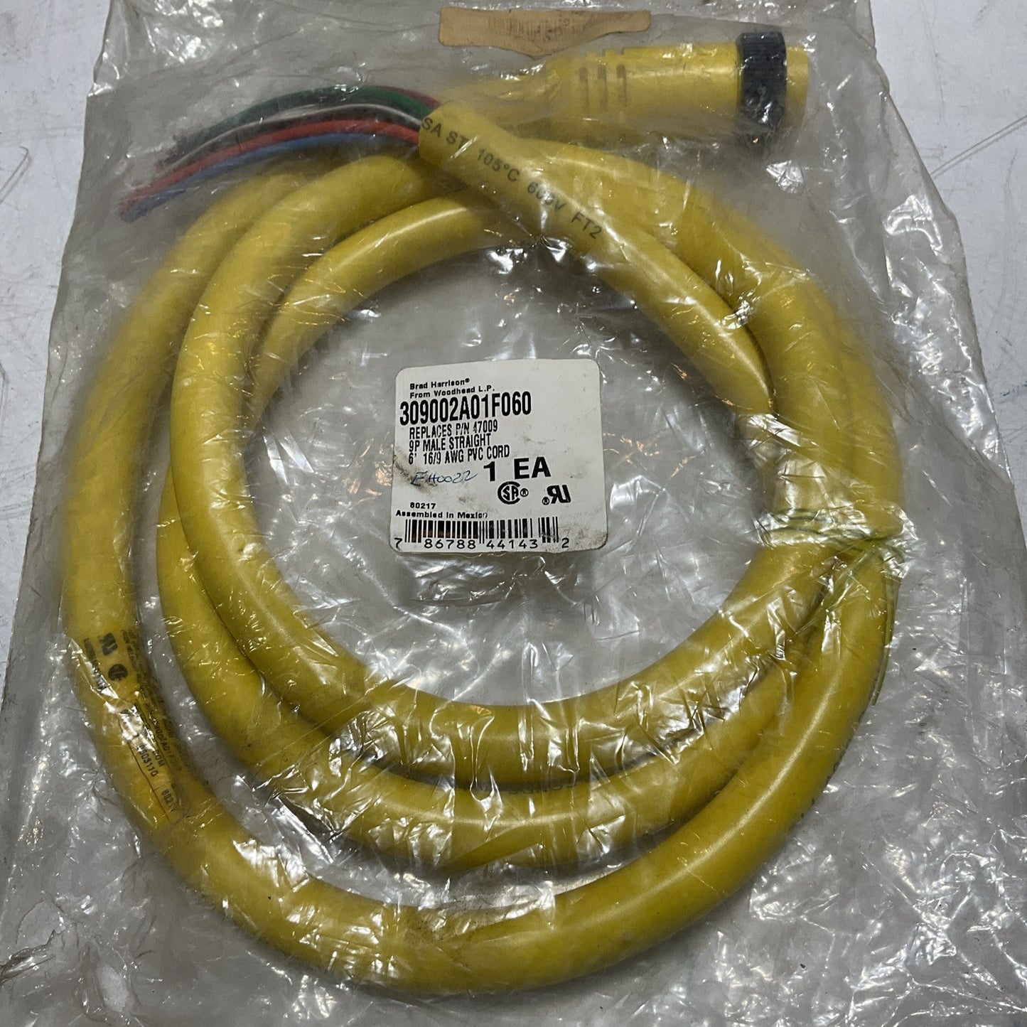 HARRISON 309002A01F060- 47009 E42014 600V 105°C CABLE ASSEMBLY U3S